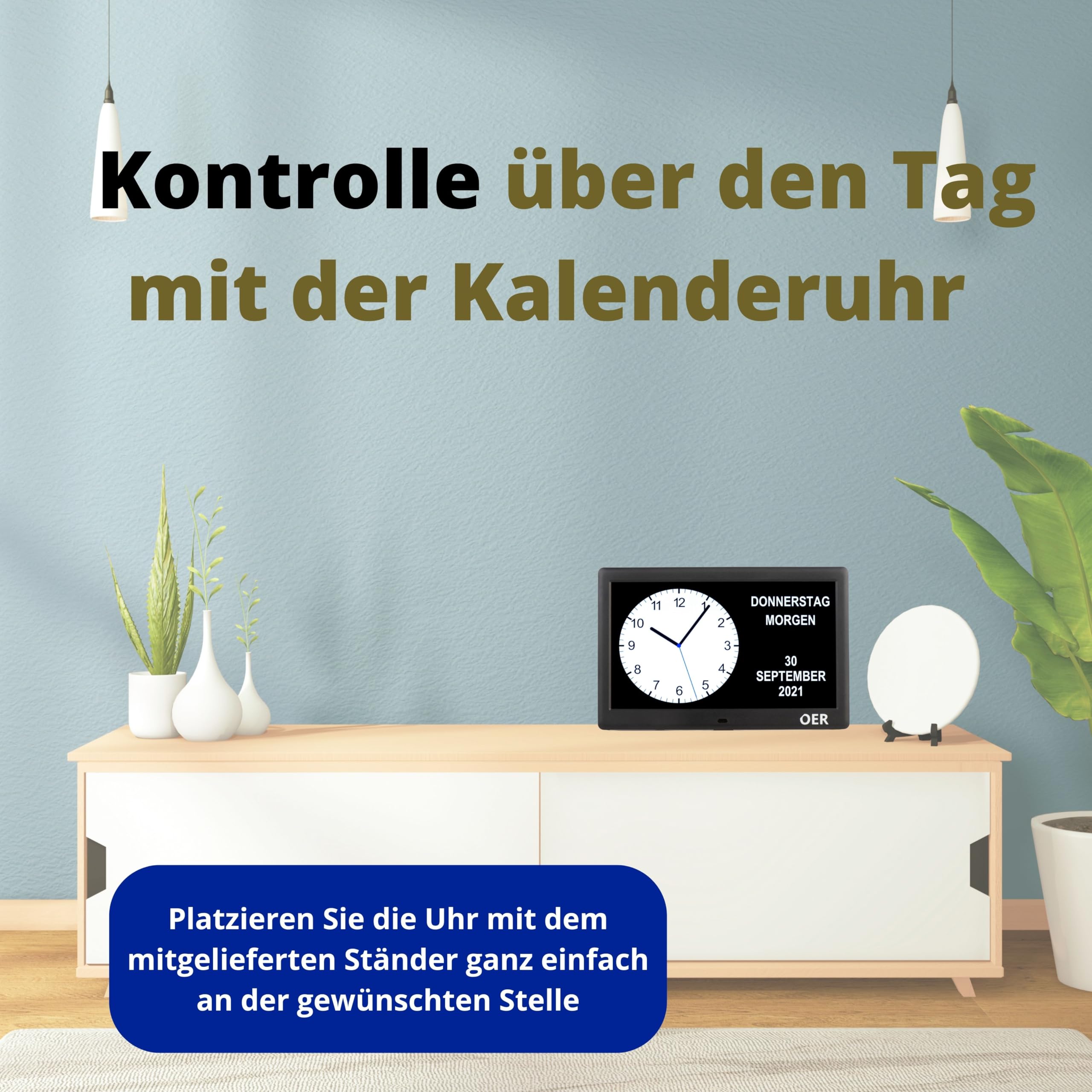 SINOIDEAS Seniorenhorloge 8 inch. Digitale kalender en seniorenklok