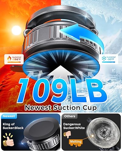 Miniatura 3 de DIMONCOAT Magsafe - Soporte magnético de teléfono para automóvil (succión de 109 libras+2800 gf magnético), soporte de teléfono con ventosa de