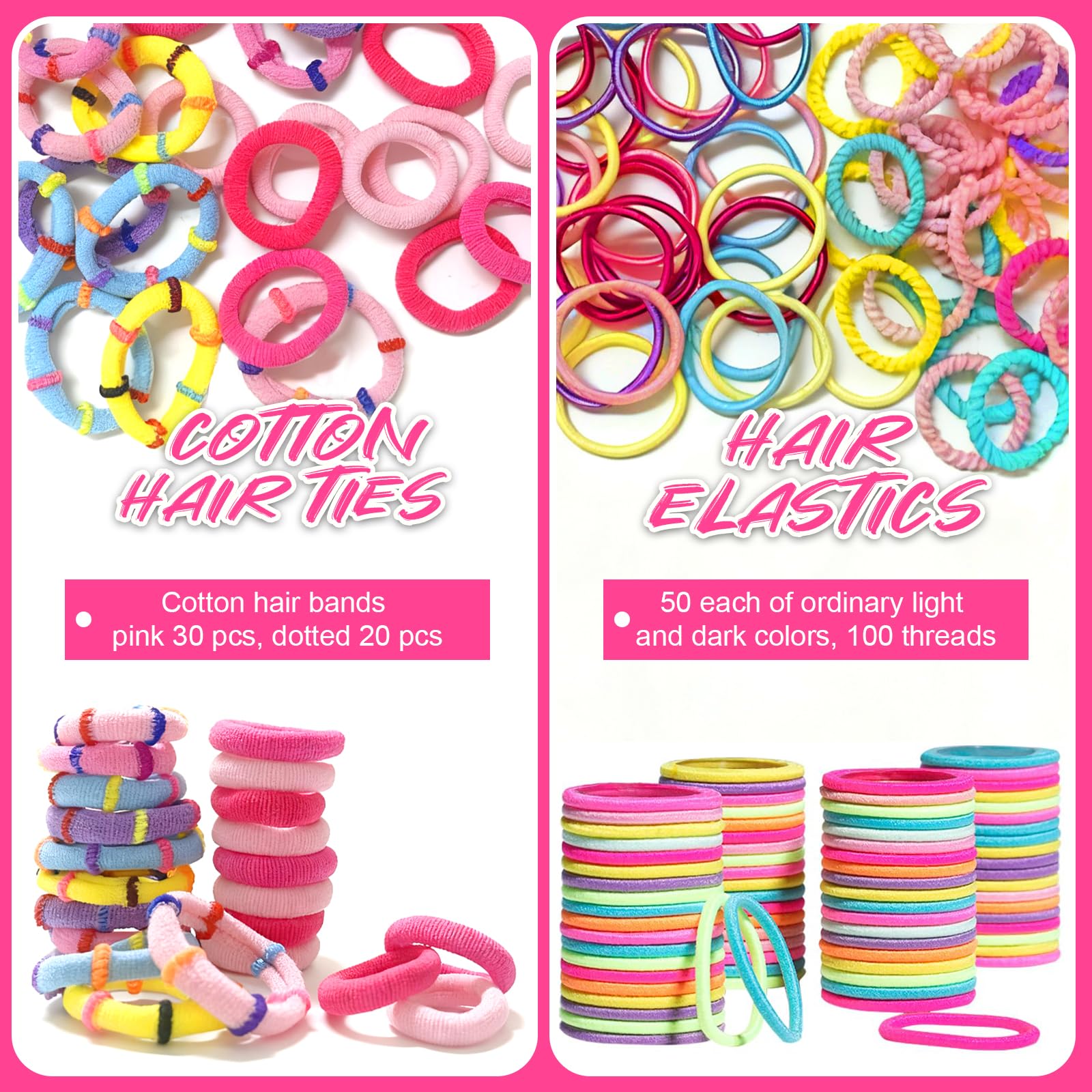 Elastic Hair Bands for Girls Hair Accessories Set including topsy tail hair tool Butterfly Hair Clips hair ties hair elastics Bobby Pins and Storage Box - Image 3