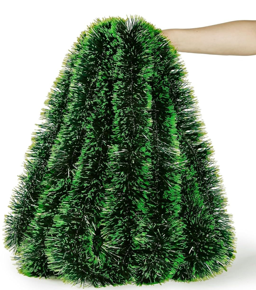 5ft Long; 2inch Wide_Green_ 20 Pc_Garland for Christmas Ornaments Home Decoration Artificial Tinsel Garland Heavy Strings,Ribbon for Xmas,Party,Gift,Decor Indoor Outdoor Starts@199