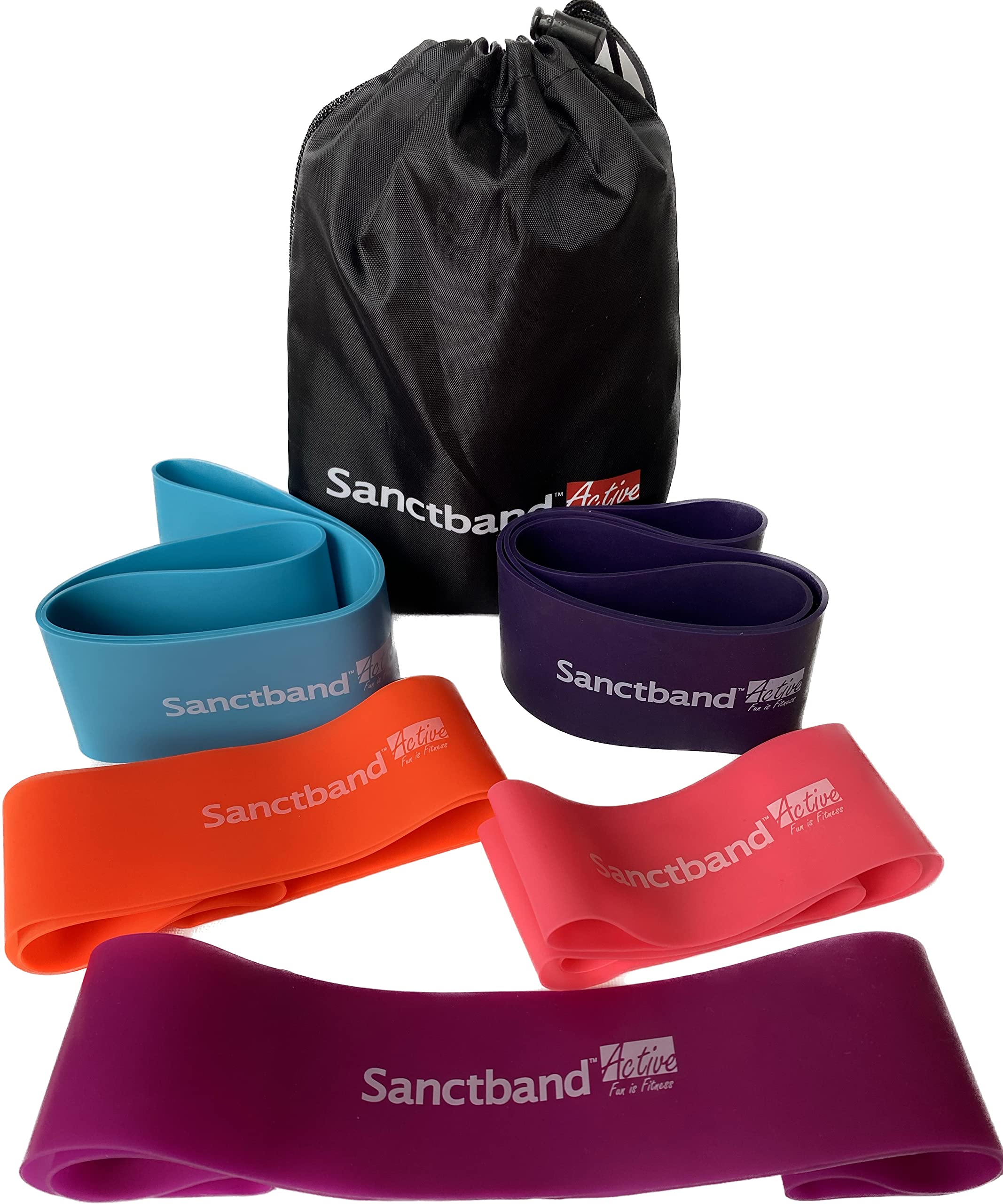 5 in 1 Loop Band Kit (Light, Medium, Heavy, Extra Heavy, Super Heavy) Resistance Training