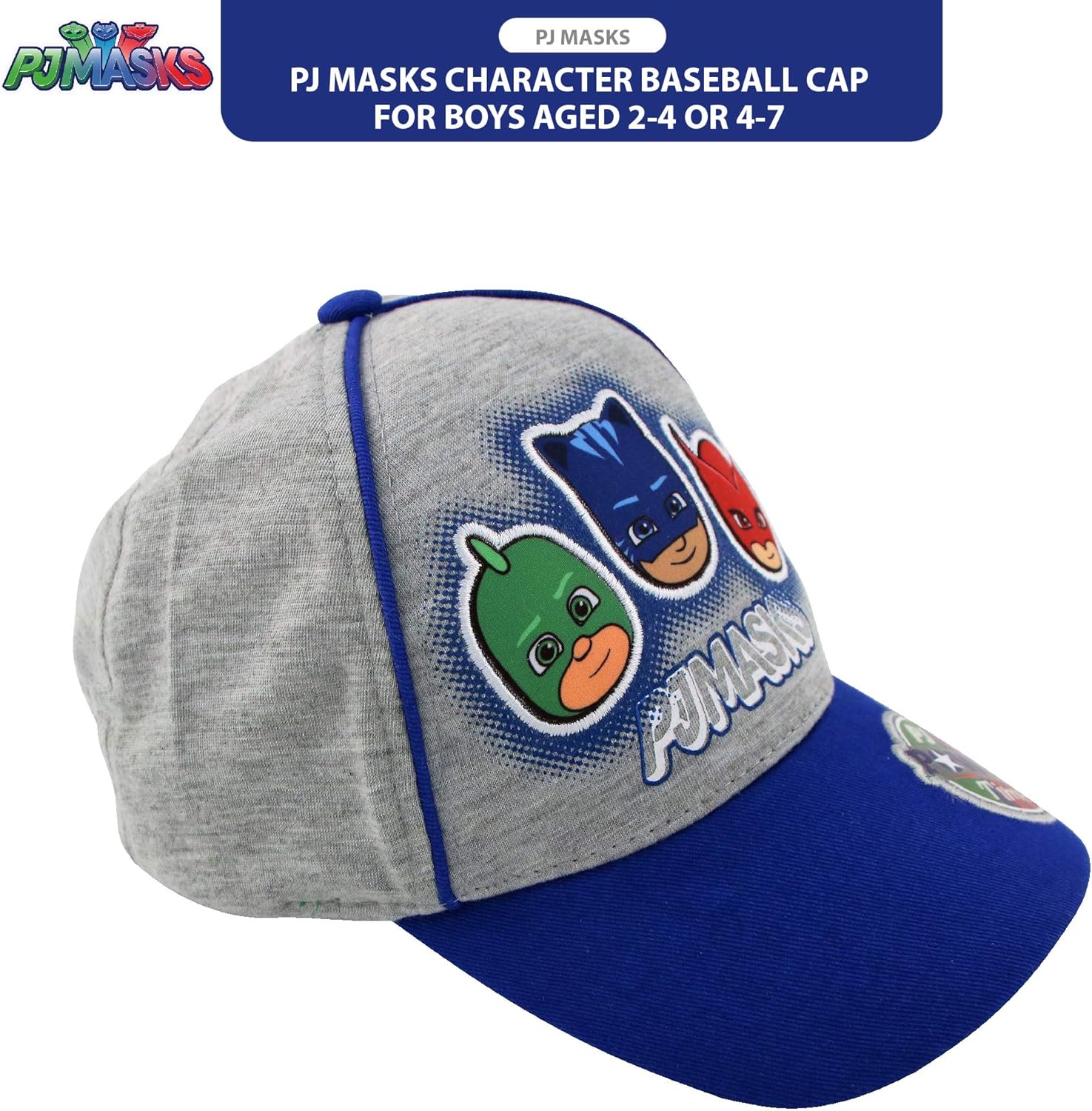 PJ Masks Boys Cotton Baseball Cap with Embroidery (Ages 2-7) - Image 3
