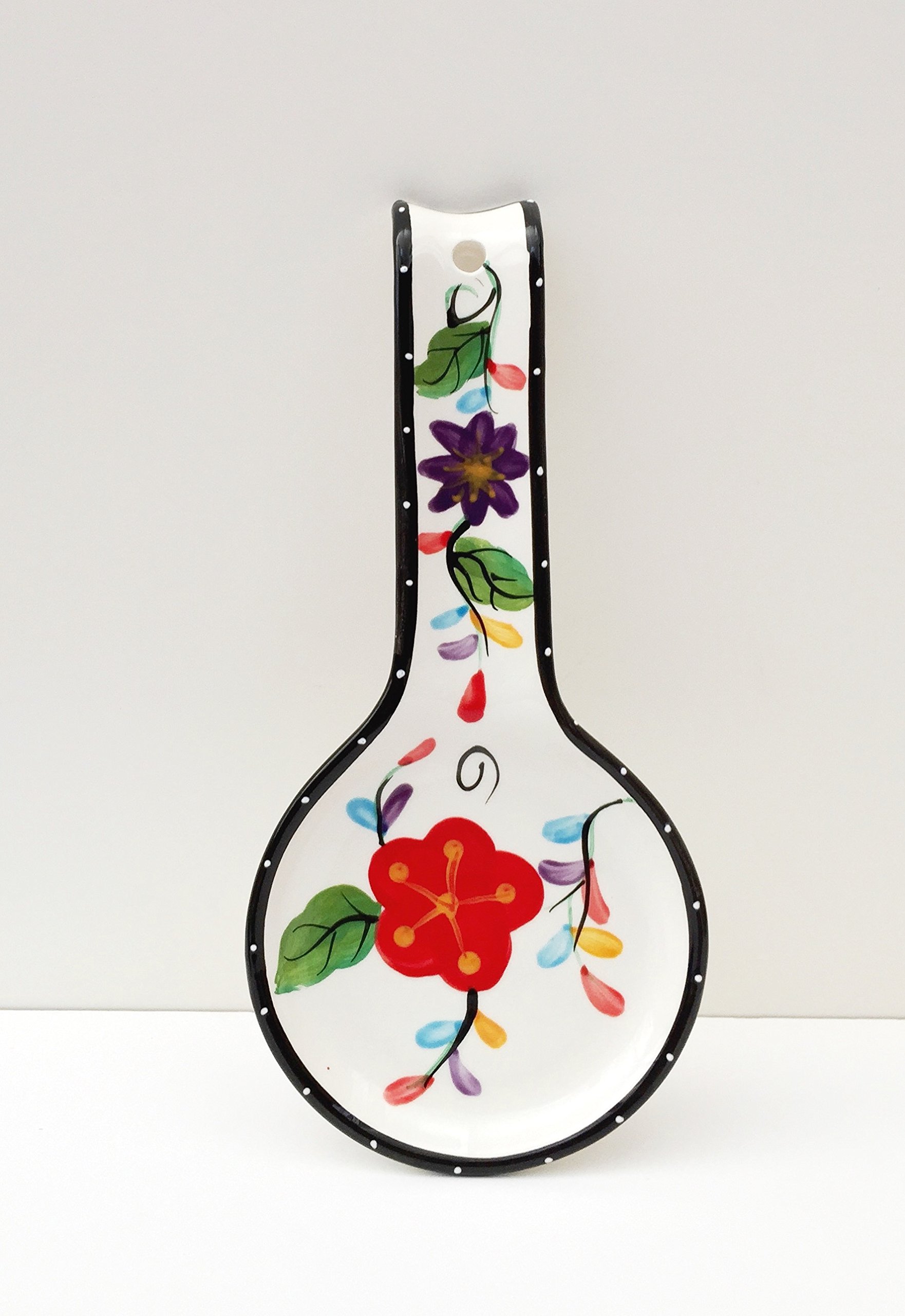 ACK Tutti Frutti Viva Collection Hand Painted Ceramic Spoon Rest, 89525
