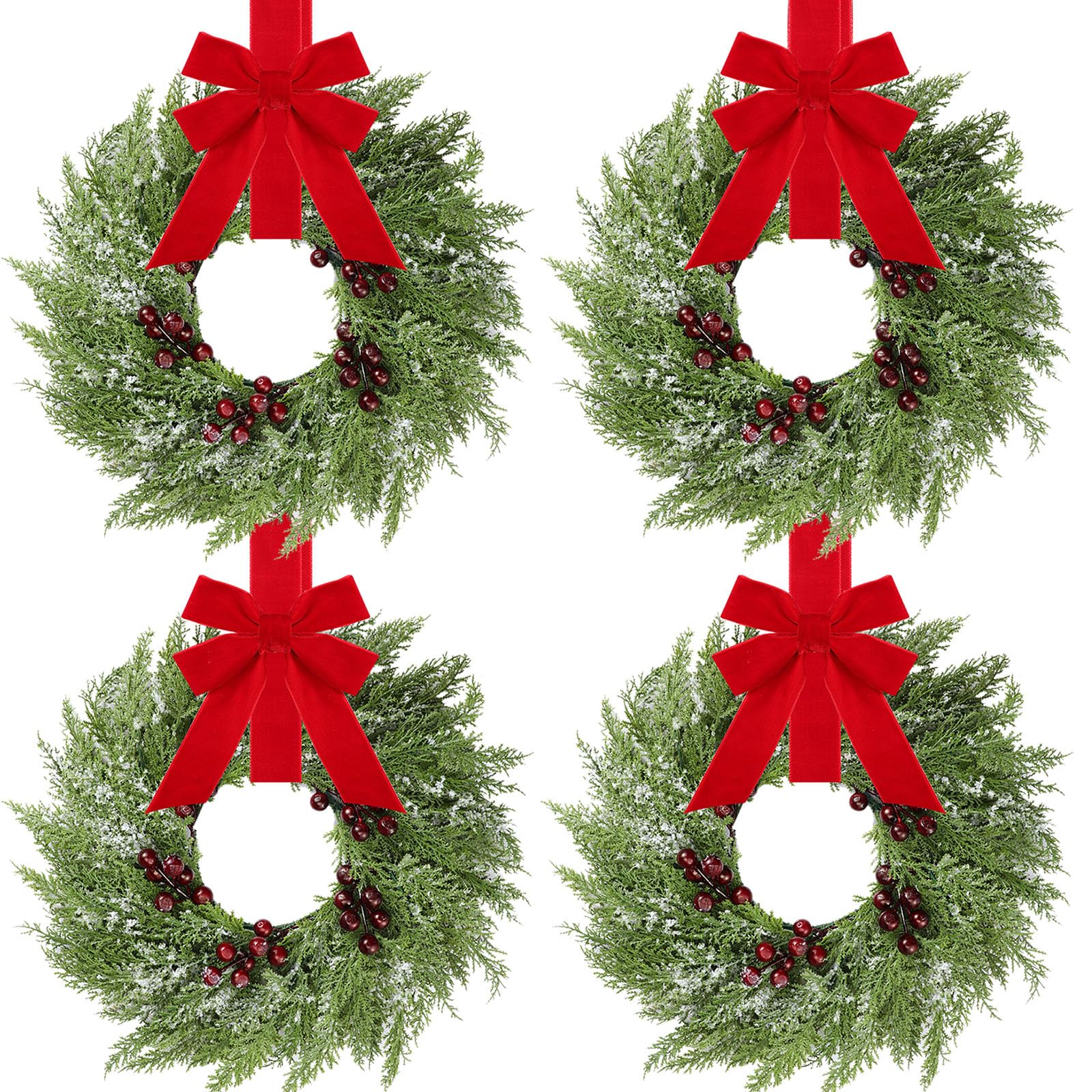 Amazon.com: 4 Pcs Small Christmas Norfolk Wreaths 15 Inch