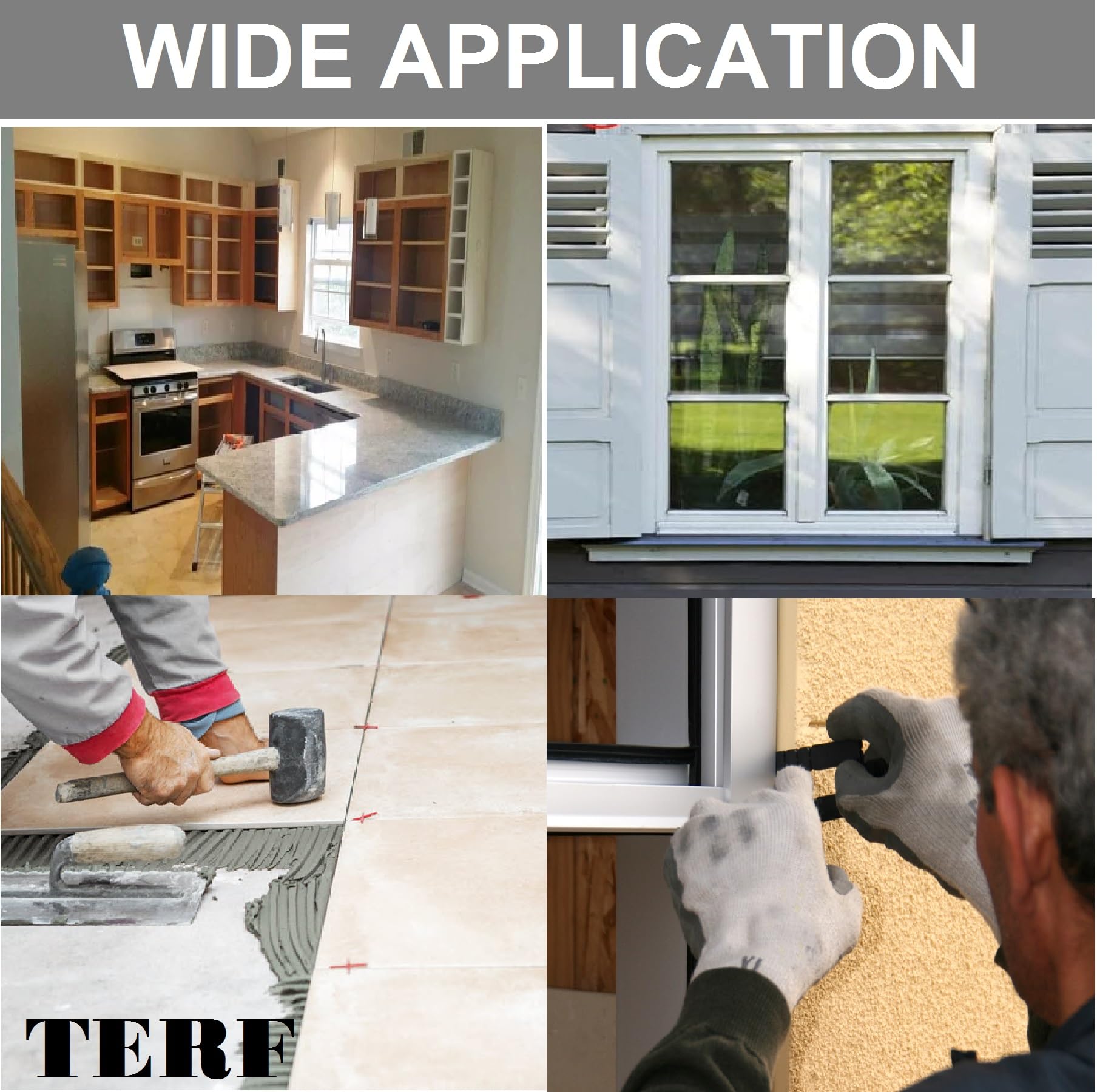 TERF® Lot de 50 cales plates en plastique pour vitrage de fenêtre 32 mm x 100 mm x 3 mm d'épaisseur