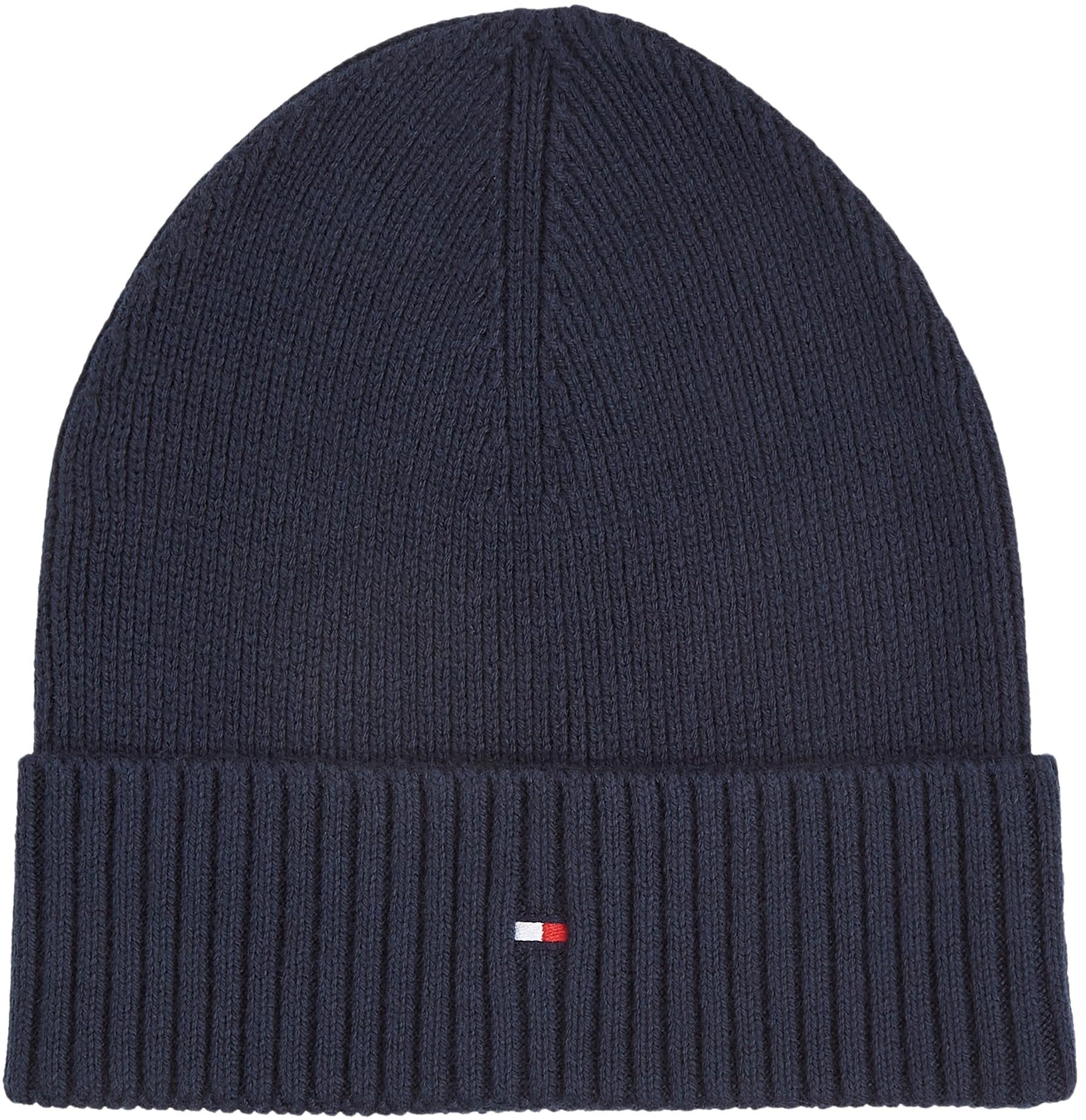 Tommy Hilfiger Uomo Berretto in Maglia Flag Cotton Beanie con Cachemire