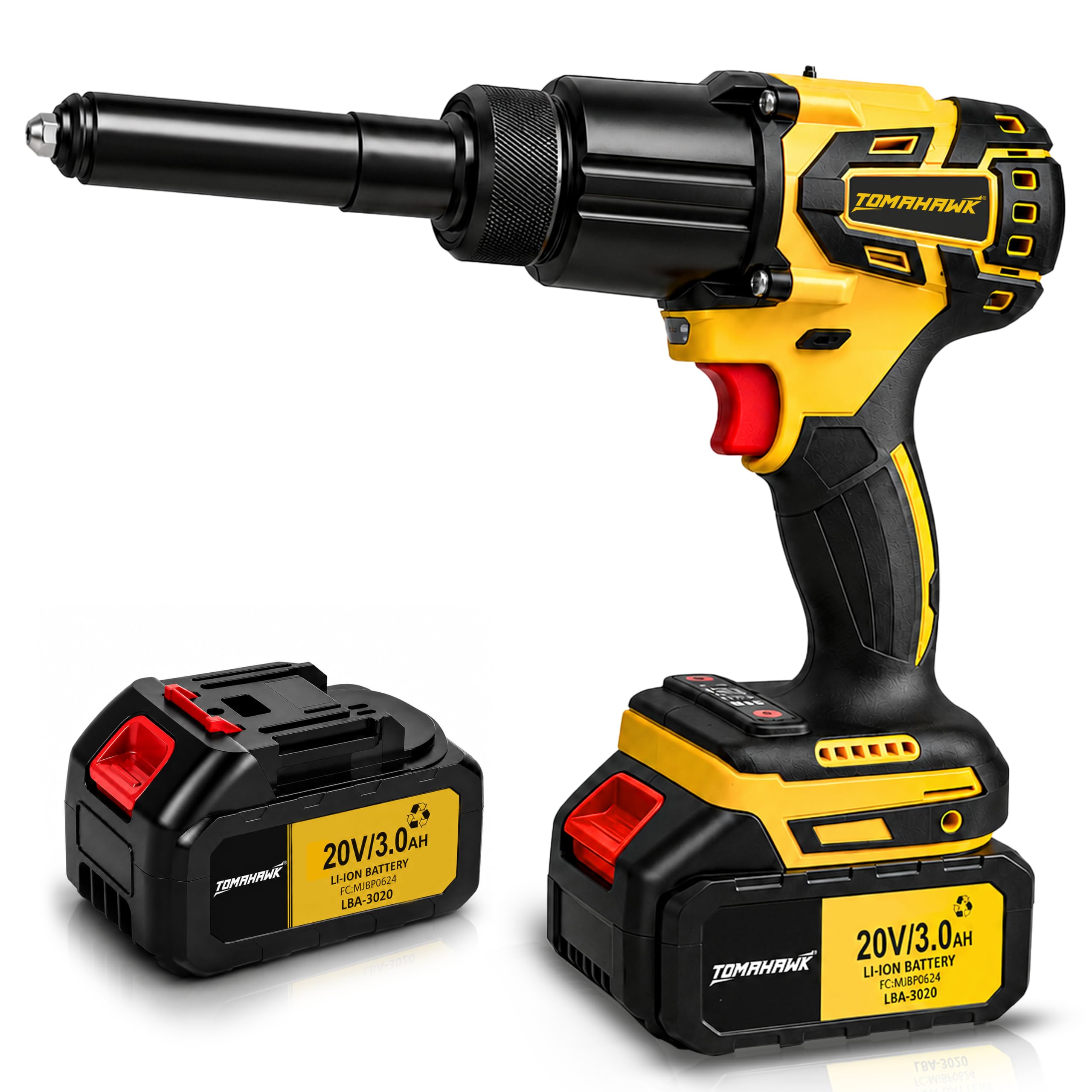 TOMAHAWK® TCR-4187 Cordless Riveter, 0–500 RPM Electric Rivet Gun with 3.0Ah Battery, Heavy Duty Automotive & Metal Sheet Riveting Tool-image-45