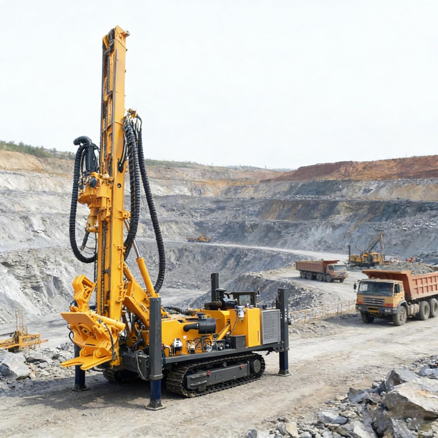 Multi-Function Reverse Circulation Drilling Rig - Pneumatic/Hydraulic Crawler Unit for Geological Exploration & Water Wells​