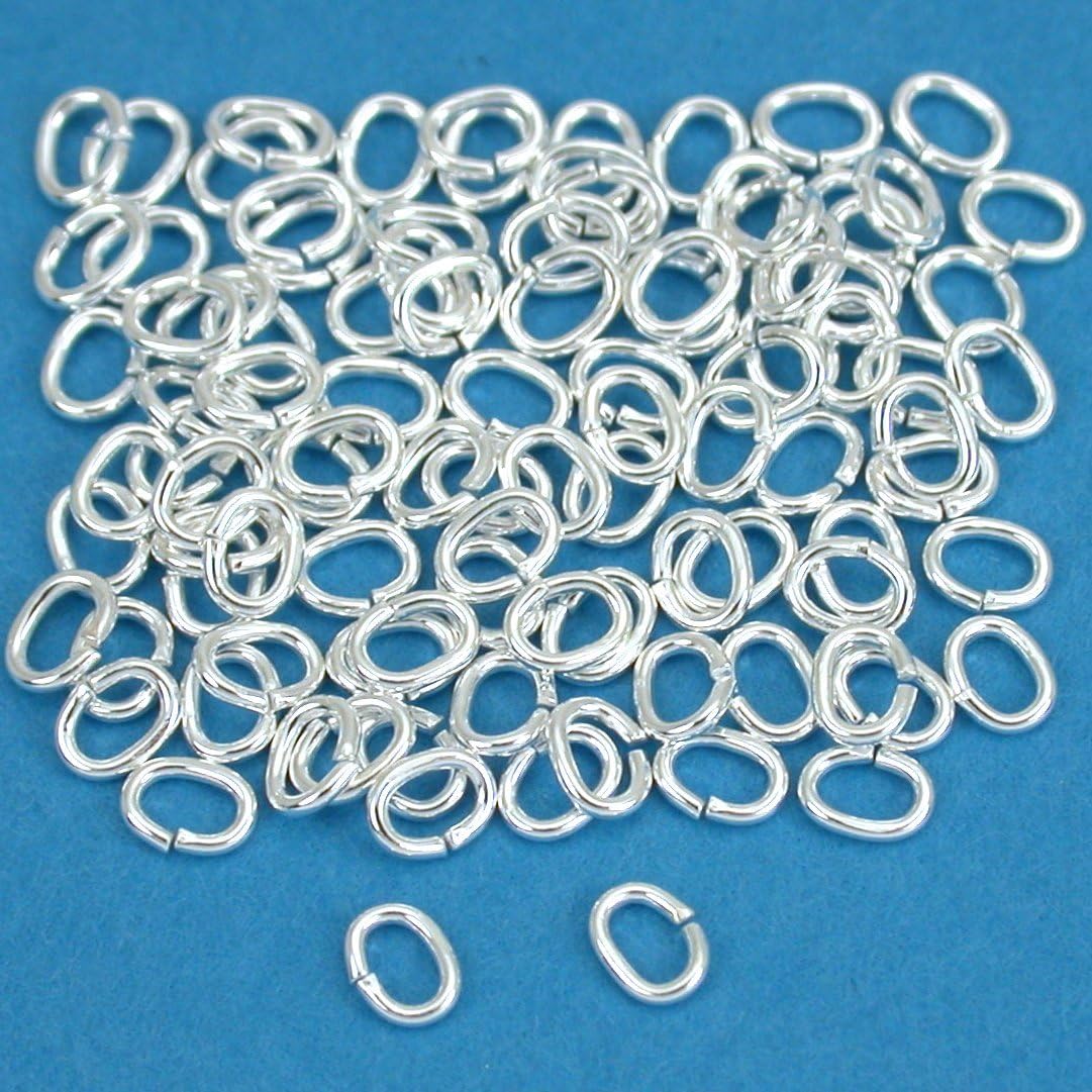 100 Sterling Silver Open Oval Jump Rings 22 Gauge 4x3mm