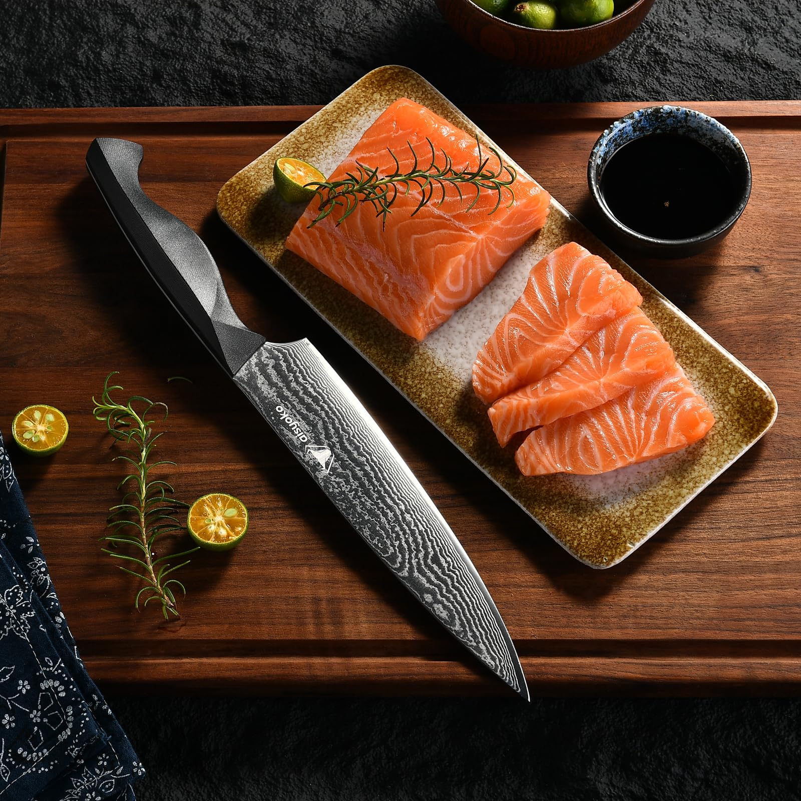 aisyoko Professional Chef Knife 8 "Damascus Kitchen Knife 8C High carbon stainless steel Super sharp,Ergonomic Full Tang ABS Anti-Skid Handle utility knife Japanese Cooking Knife with Luxury Gift Box — Amazon image 9