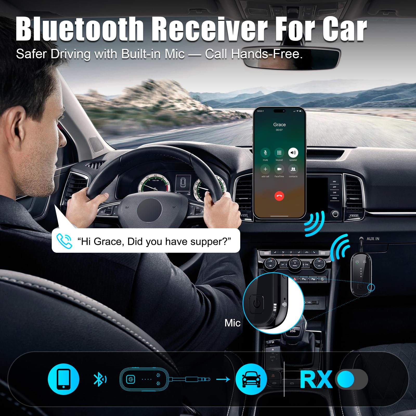 Receptor transmisor Bluetooth 6.0 mejorado 2026 | Adaptador Bluetooth para TV, avión, gimnasio a auriculares inalámbricos, todos los Airpods, doble enlace AptX adaptativo/LL/HD Audio, adaptador