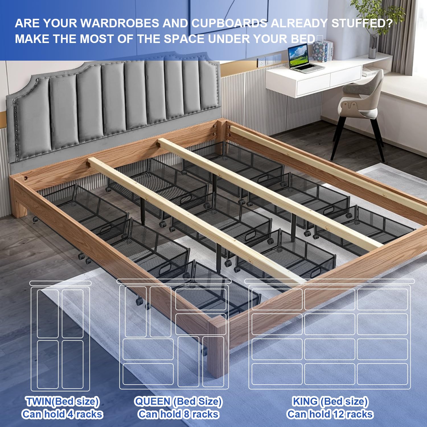 Onderbedcommode - Opbergbox voor onder het bed - 2 stuks - 30 liter | bol