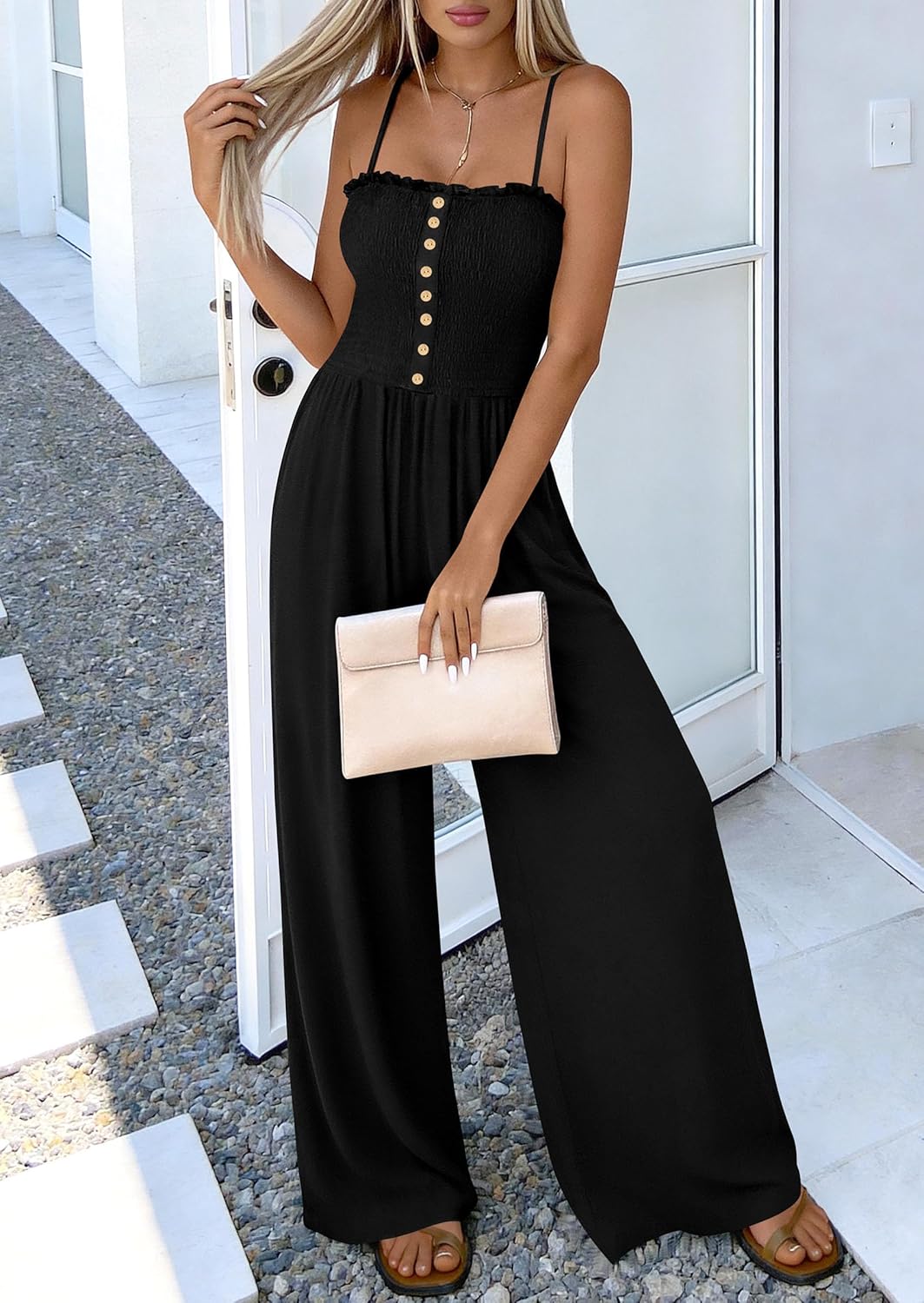 PRETTYGARDEN Jumpsuits for Women Dressy 2026 Summer Sleeveless Casual Wide Leg Rompers Spring Cruise Vacation Outfits - Image 7