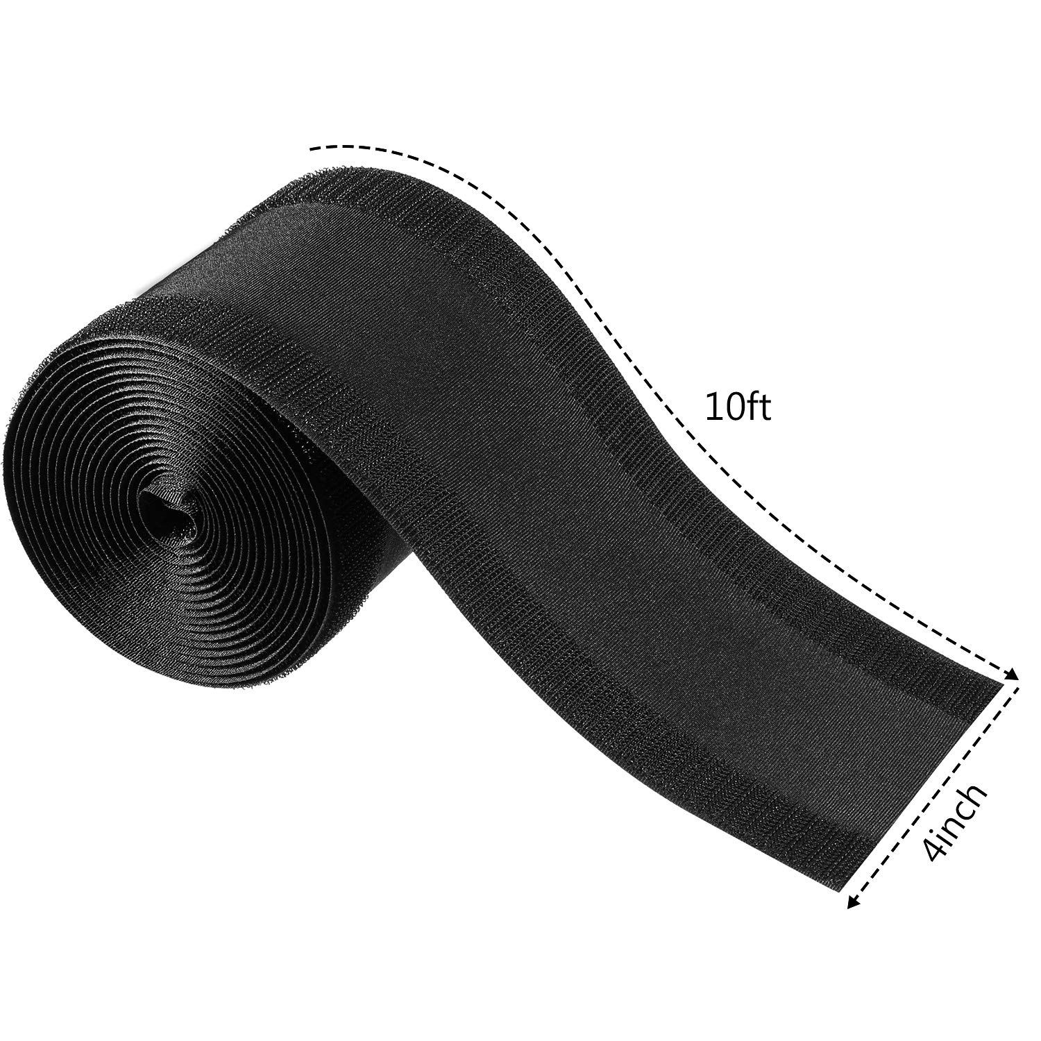 WILLBOND Cable Grip - Cubierta para Cables de Suelo, Protector de Cables, Solo para Alfombra de Oficina Comercial (Negro, 10 pies)