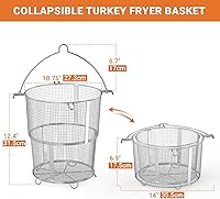 Vista 2 de Onlyfire - Cesta para freidora de pavo, cesta plegable desmontable para freidora de pavo Char-Broil Big Easy sin aceite 17102065, 14101480 y olla
