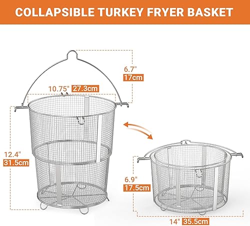 Miniatura 2 de Onlyfire - Cesta para freidora de pavo, cesta plegable desmontable para freidora de pavo Char-Broil Big Easy sin aceite 17102065, 14101480 y olla de