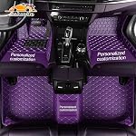 Custom Car Floor Mats fit for 95% All Weather Diamond Luxury Leather Carpet, Waterproof Non-Slip Automotive Floor Mats Full Coverage Protection Floor Liners Personalized Purple