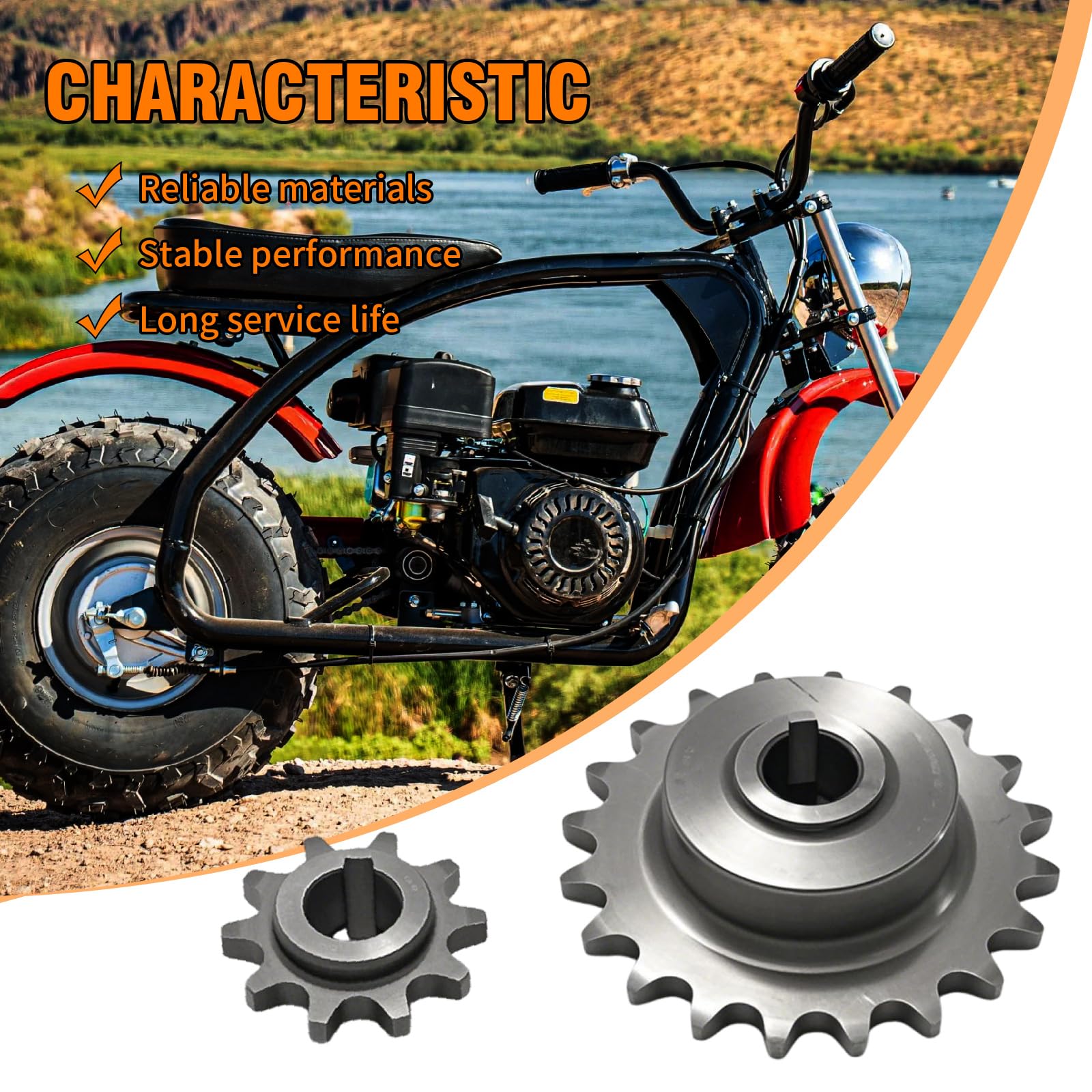 420 Kettenritzel, 10 Zähne und 20 Zähne 5/8 Zoll Bohrung Jackshaft Ritzel, Ersatz für Coleman CT200U CT200U-EX BT200X Ersatz für Baja MB165 MB200