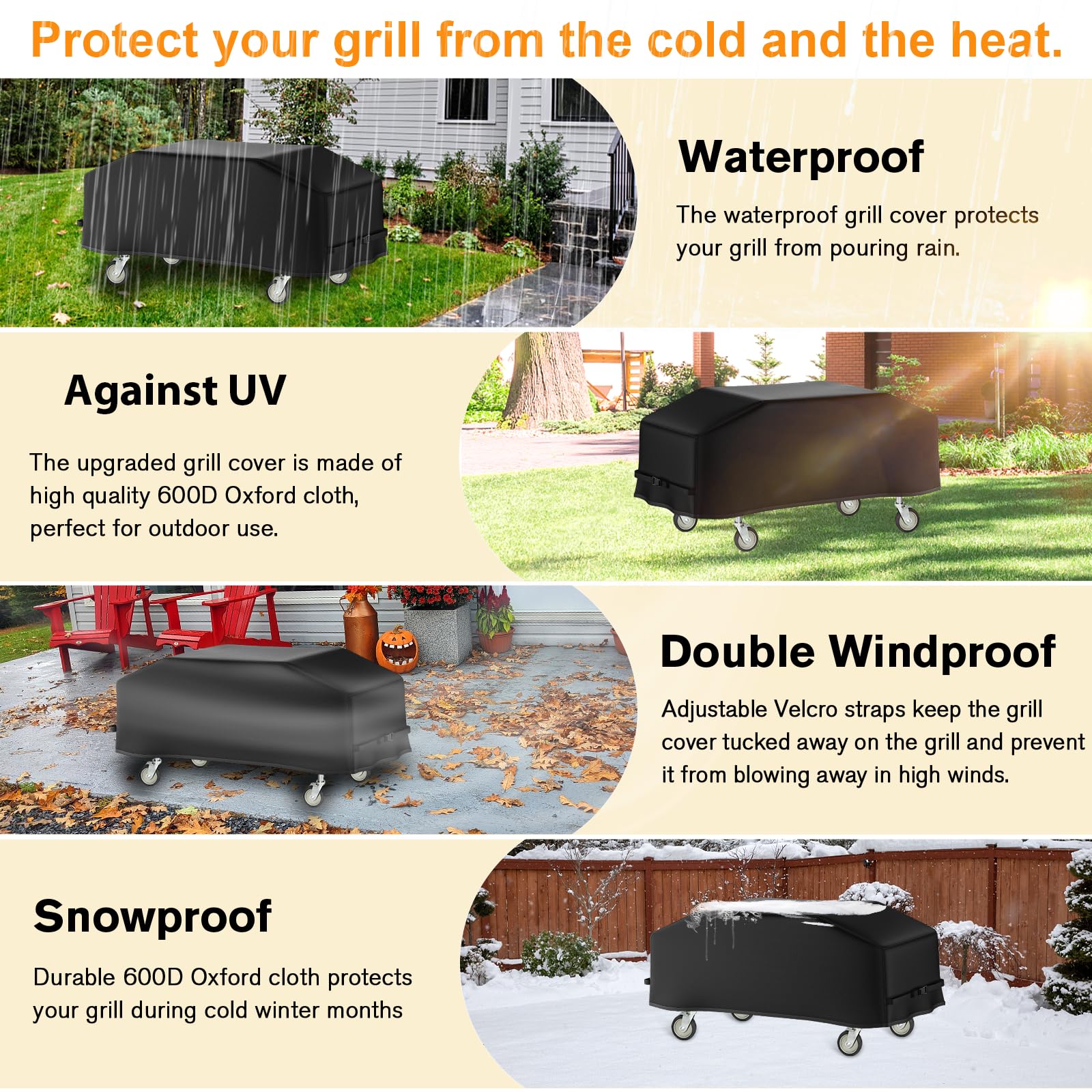 Grillabdeckung Für Blackstone 91,4 Cm Flachgrill | 600D Polyester | Wasserabweisend & Robust | Perfekte Passform