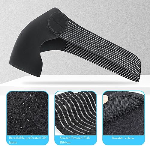 Miniatura 2 de NIBHZ Correa de neopreno para el hombro derechoizquierdo para artritis, gimnasio, deportes, apoyo, alivio del dolor, prevención de lesiones, soporte