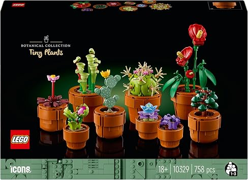 LEGO Botanicals Minik Bitkiler 10329 – Yetişkinler için Terakota Renkli Saksıda Kurak, Tropik ve Etçil Türlerde 9 Bitki İçeren Yapay Çiçek Modeli Yapım Seti, Sevgililer Günü Hediyesi Fikri (758 Parça)