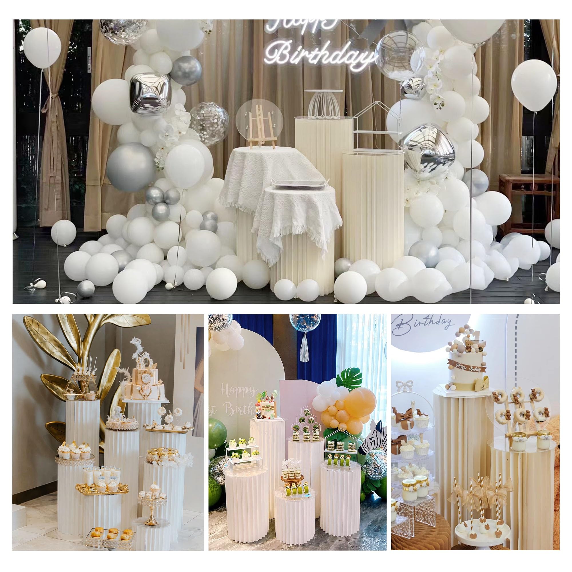 soporte cilíndrico para tartas de fiest Columnas de papel plegables, 5 piezas, soportes cilíndricos for fiestas, soportes de pedestal cilíndricos for fiestas, soporte cilíndrico for flores,