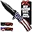 Spring Assisted Patriotic American USA Flag Knife - 3.66 Sharp Blade - Folding Pocket Knives with Glass Breaker & Pocket Clip - for Men Women Hunting Camping Military Survival Hiking Work EDC 0207 F