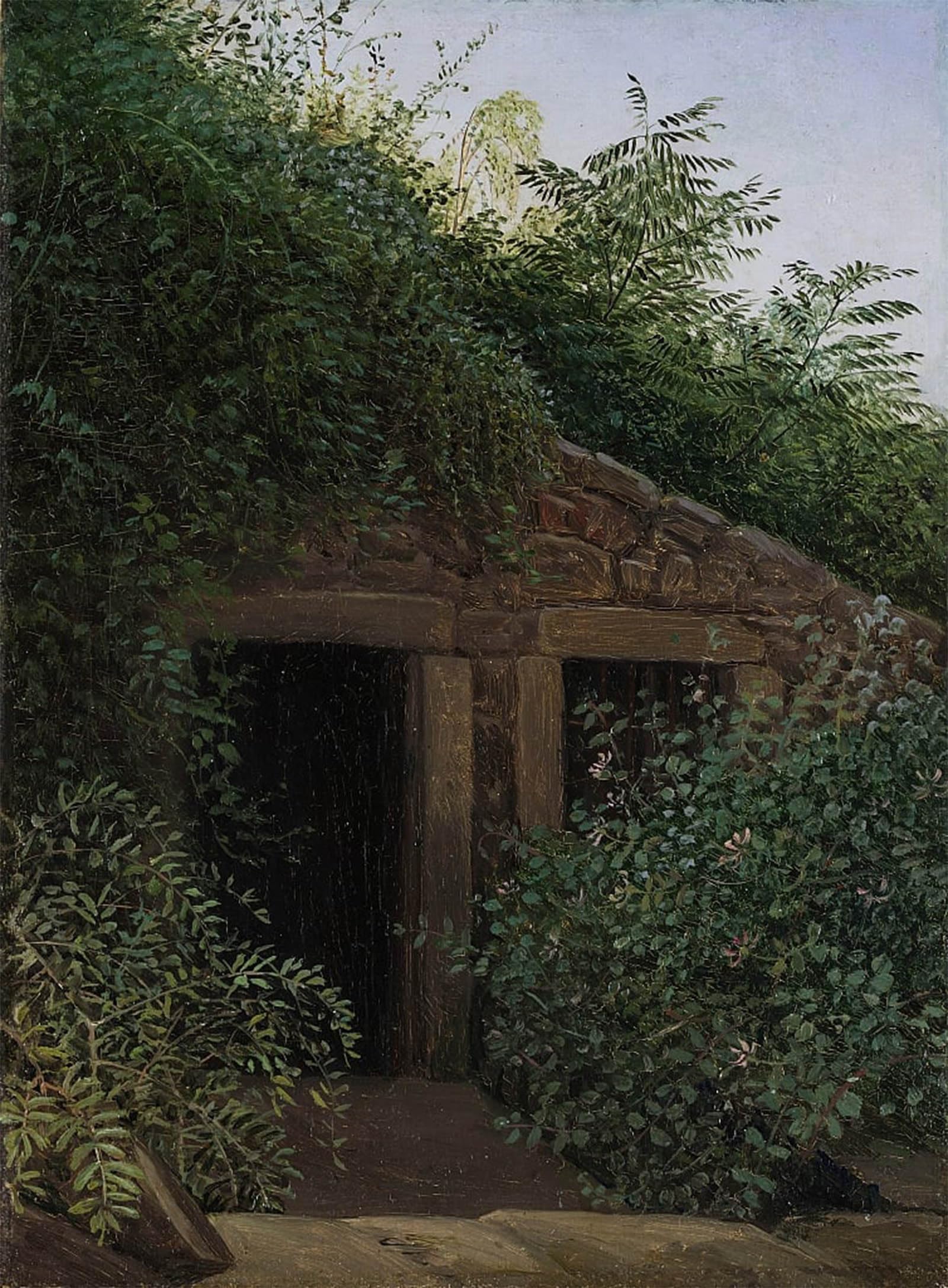 POSTERIIk Famous Modern Artwork Art Mural an Overgrown Mineshaft Ca by Carl Gustav Carus Oil Paintings Pictures for Home Decor 60x90cm