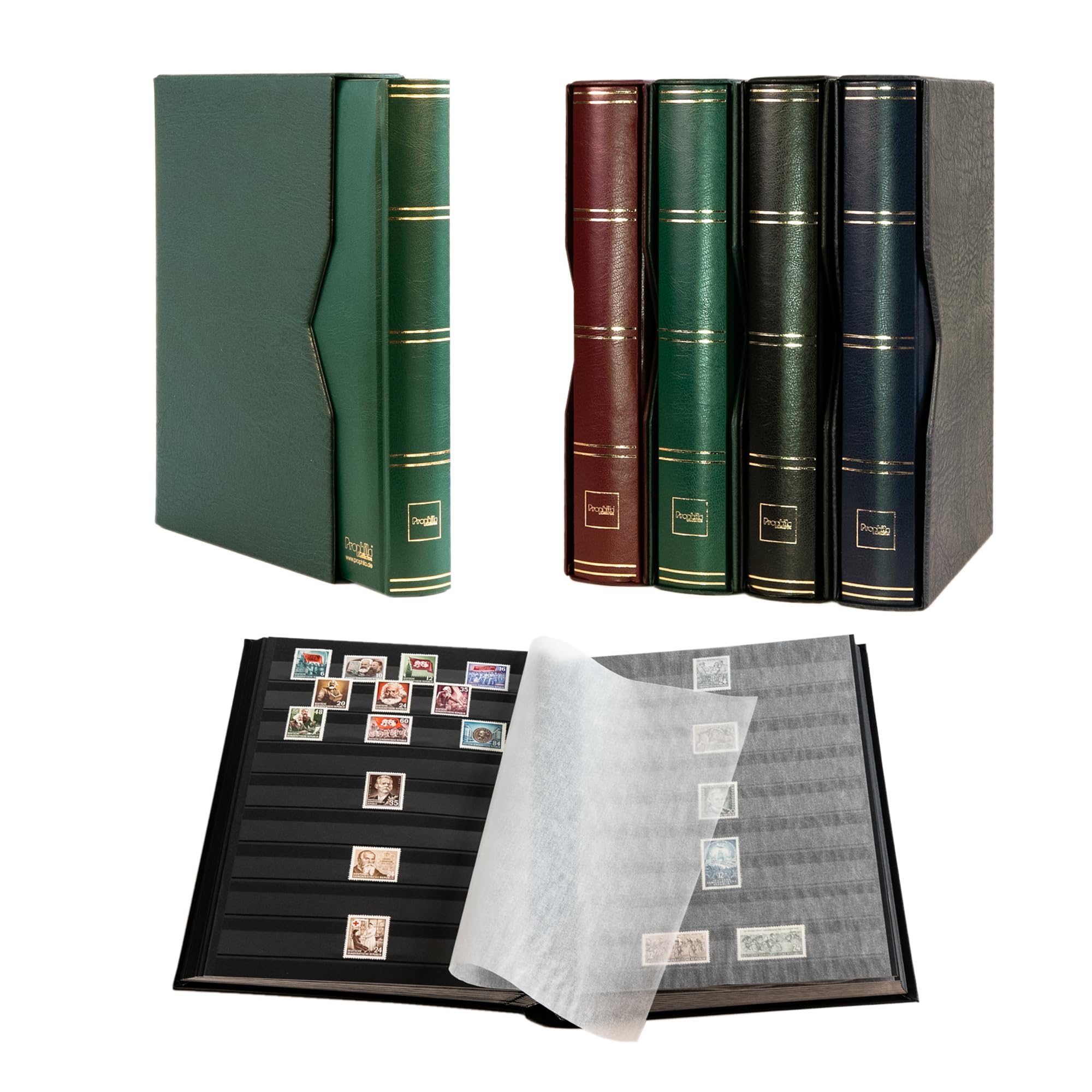 Prophila Clasificador de 60 Paginas Negro con cajetín Protector Verde
