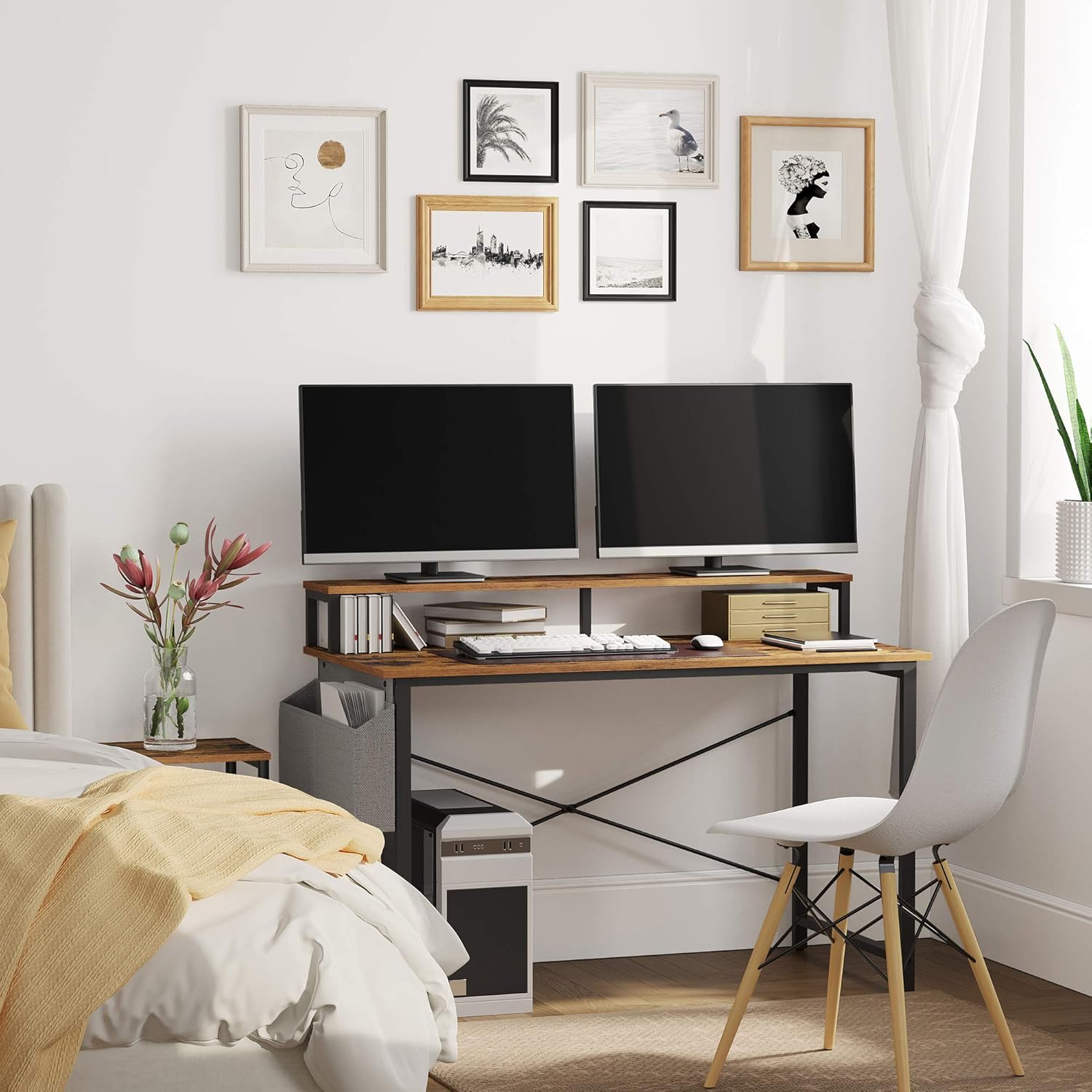 Detailed dimensions of the VASAGLE ALINRU Computer Writing Desk