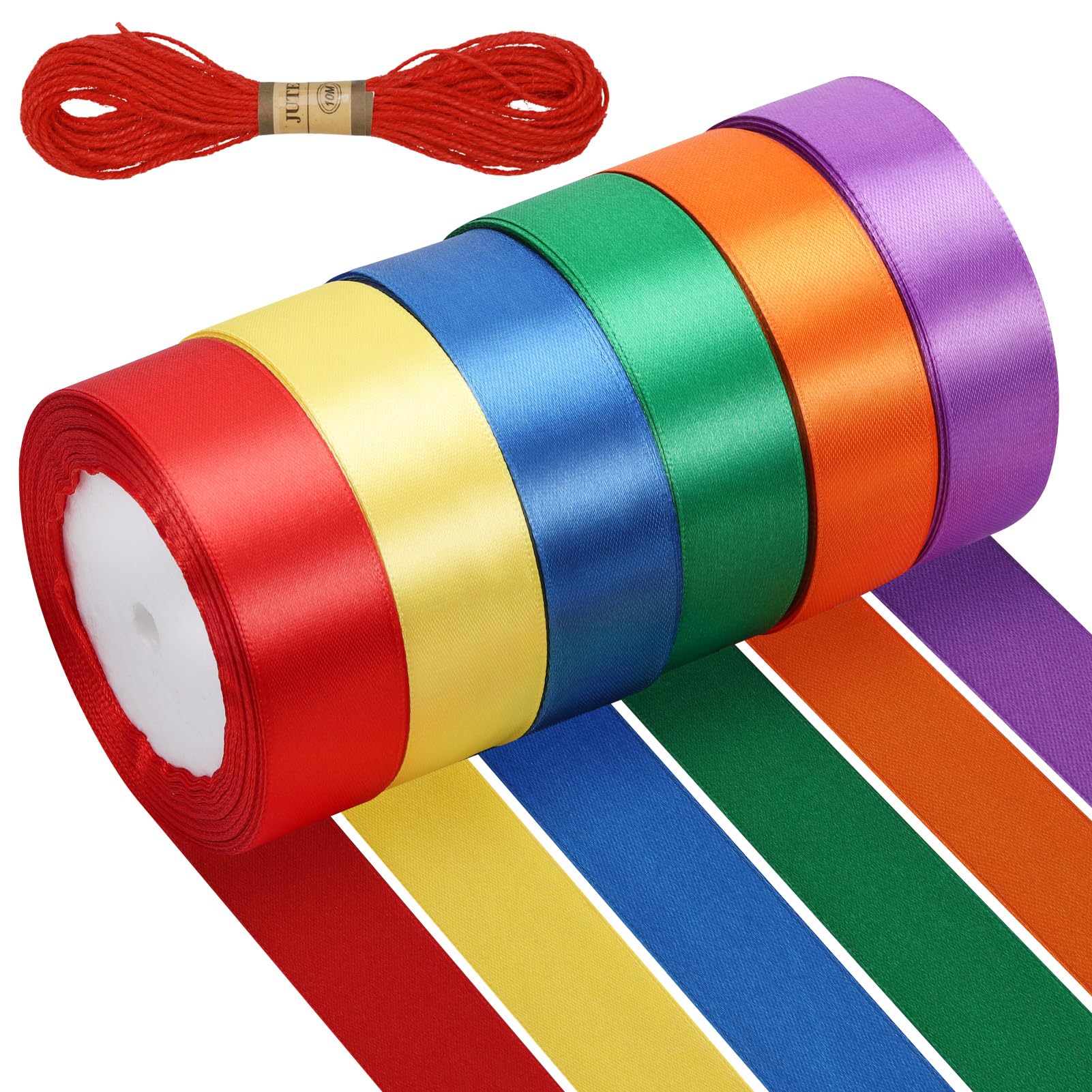 12 Rouleaux Ruban Satin 10 M X 25 Mm - 12 Couleurs Pour Emballage Cadeau, Décoration Mariage, DIY - Total 120 M