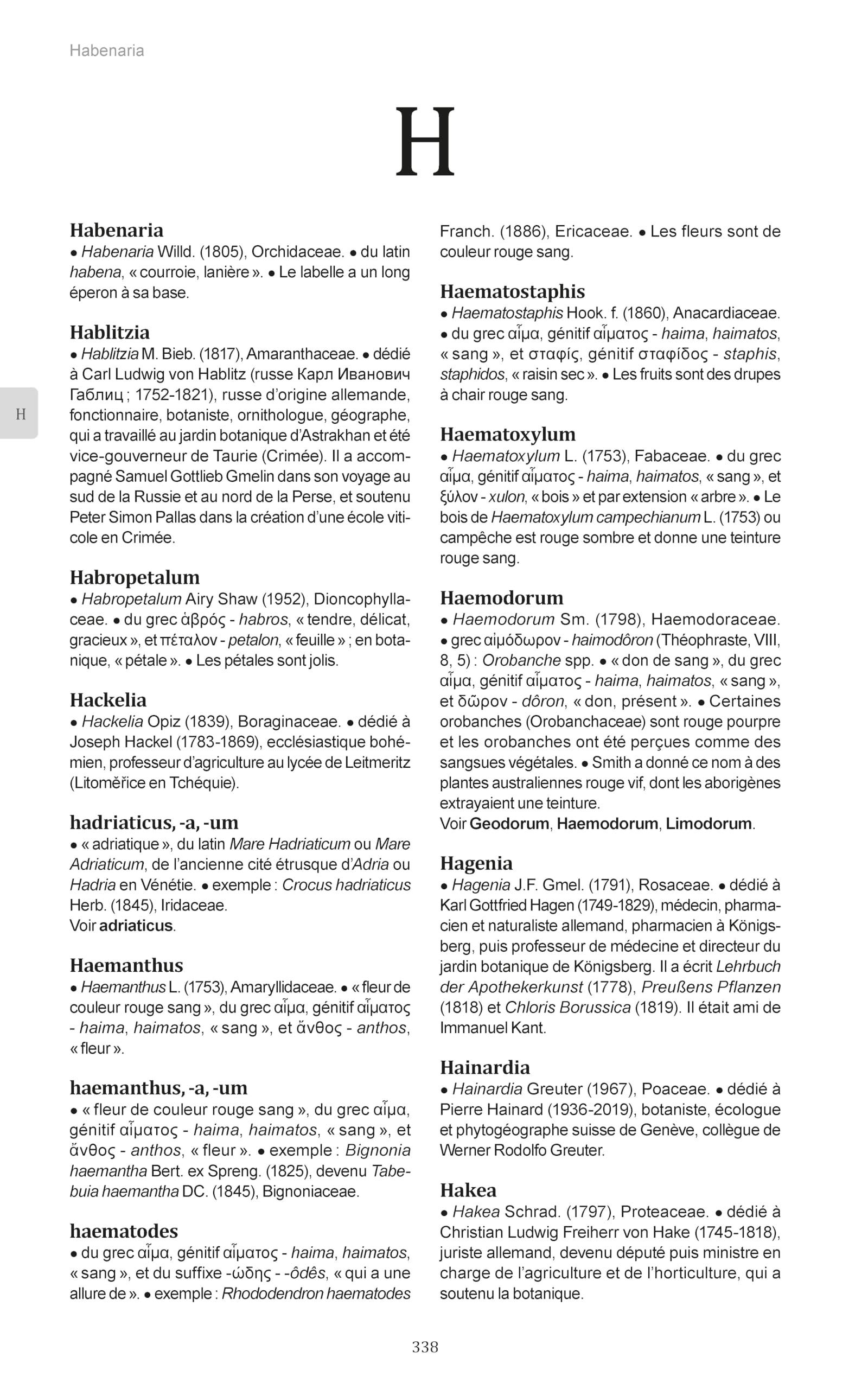 Etymologia botanica, dictionnaire des noms latins des plantes
