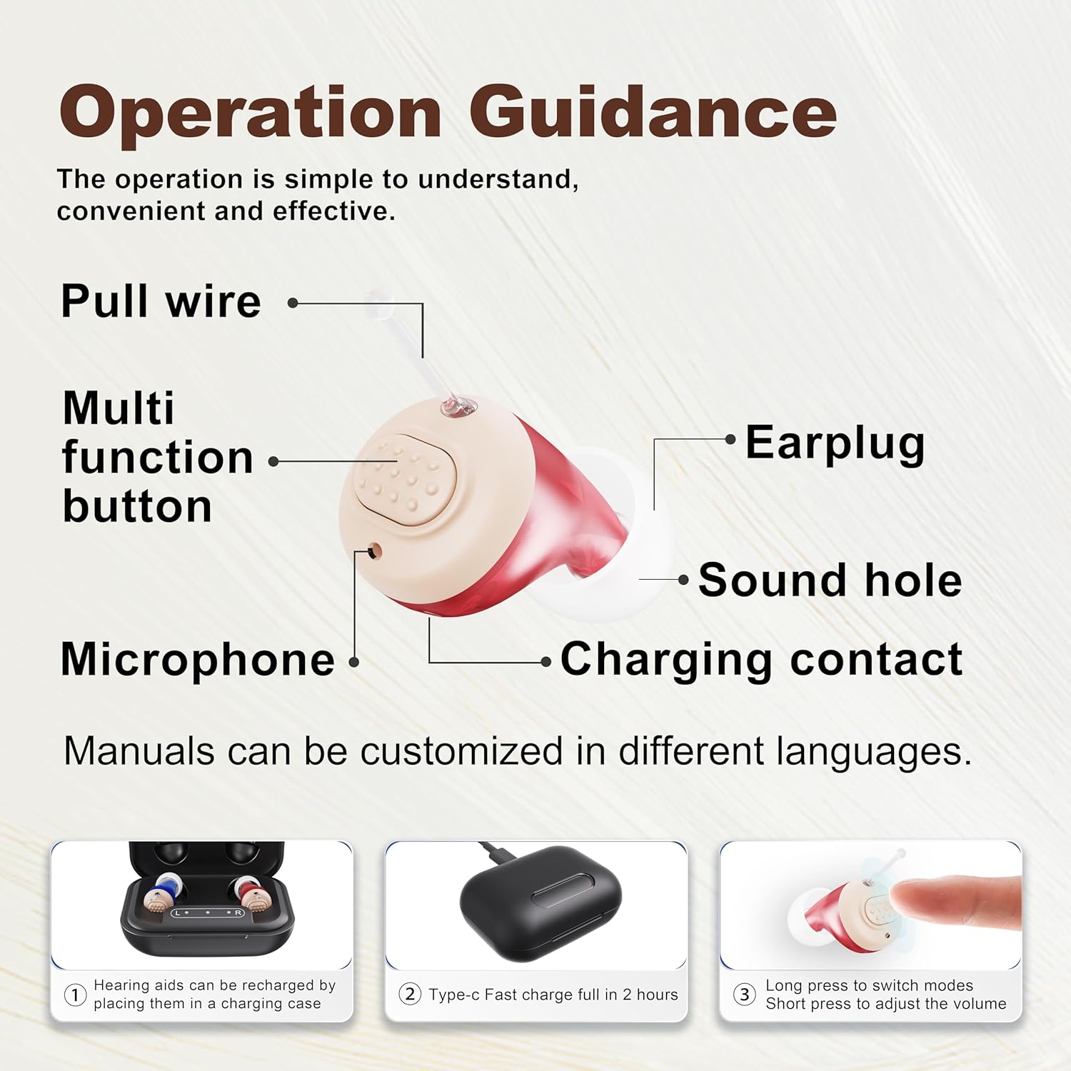 Hearing Aids for Seniors - iadr Hearing Aids for Adults with Advanced Noise Cancellation - Easy Volume Control with Portable Charging Case