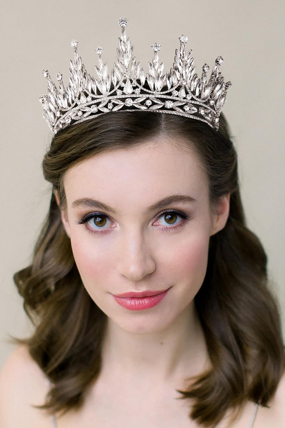 SWEETV Tiaras and Crowns for Women, Wedding Tiara for Bride, Rhinestone Queen Crown, Crystal Costume Hair Accessories for Birthday Prom Quinceanera Celebration - Image 4