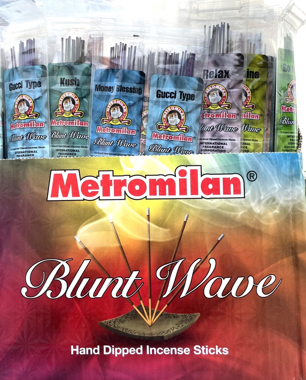 Bluntwave Incense Sticks - 12 Scents Assorted Agarbatti Packs - 12 Sticks Each Scent - 11" 144 Total Sticks - 336grams