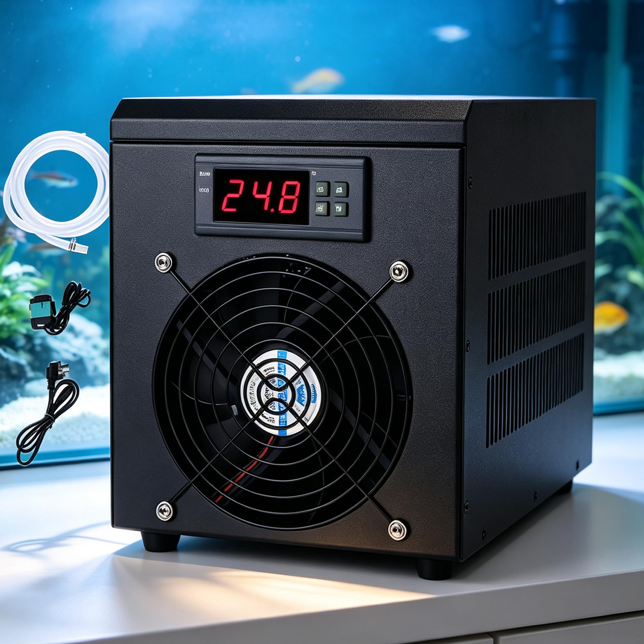 Mothdust Refrigeratore Acquario 60L Raffreddatore Riscaldatore Pesci Tubo