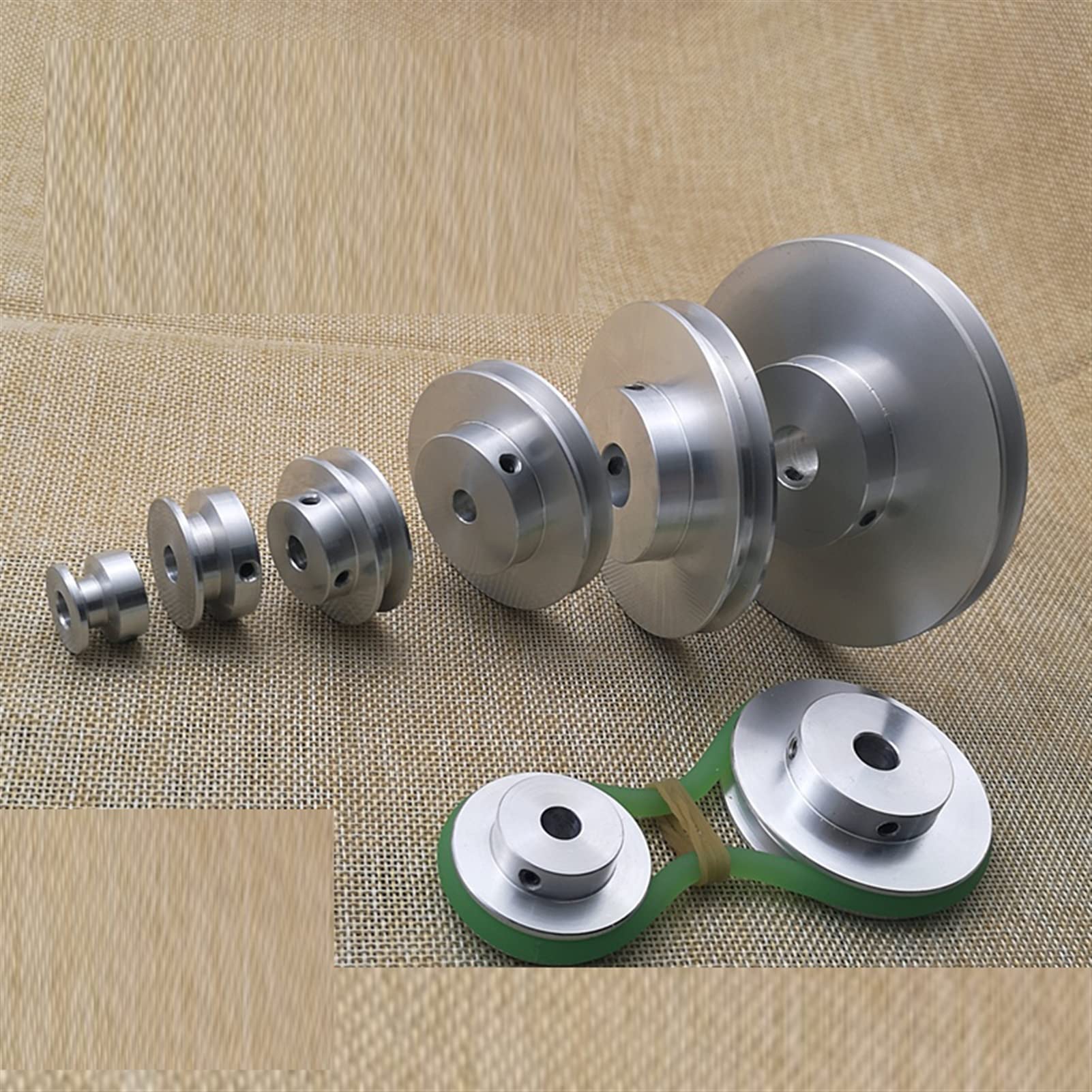 Polea de distribución Aleación de Aluminio Polea de Ranura única Eje Motor Polea Modelo Rueda de transmisión, antioxidante y anticorrosión