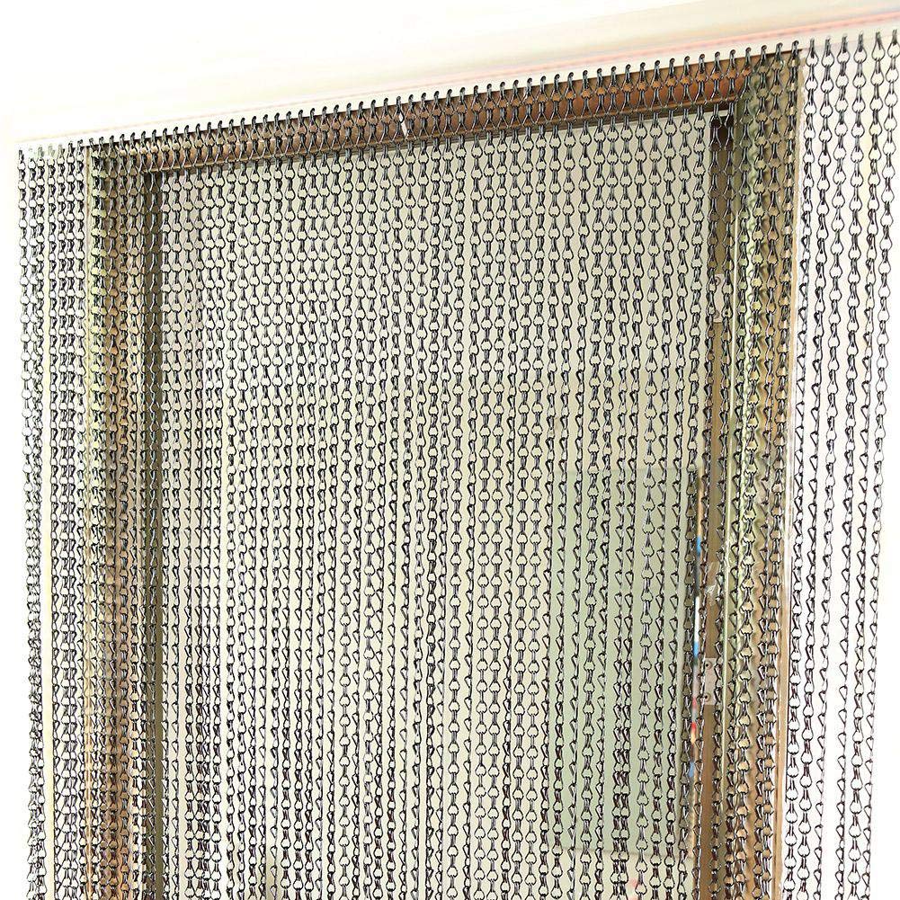 lyrlody Aluminium Kettenvorhang, 90 * 214.5cm Fliegenvorhang Fliegengitter Tür Rollo Seitlich für Küchen Geschäfte, Vorhang für Raumteiler, Kettenvorhang für Türen, Insektenschutz
