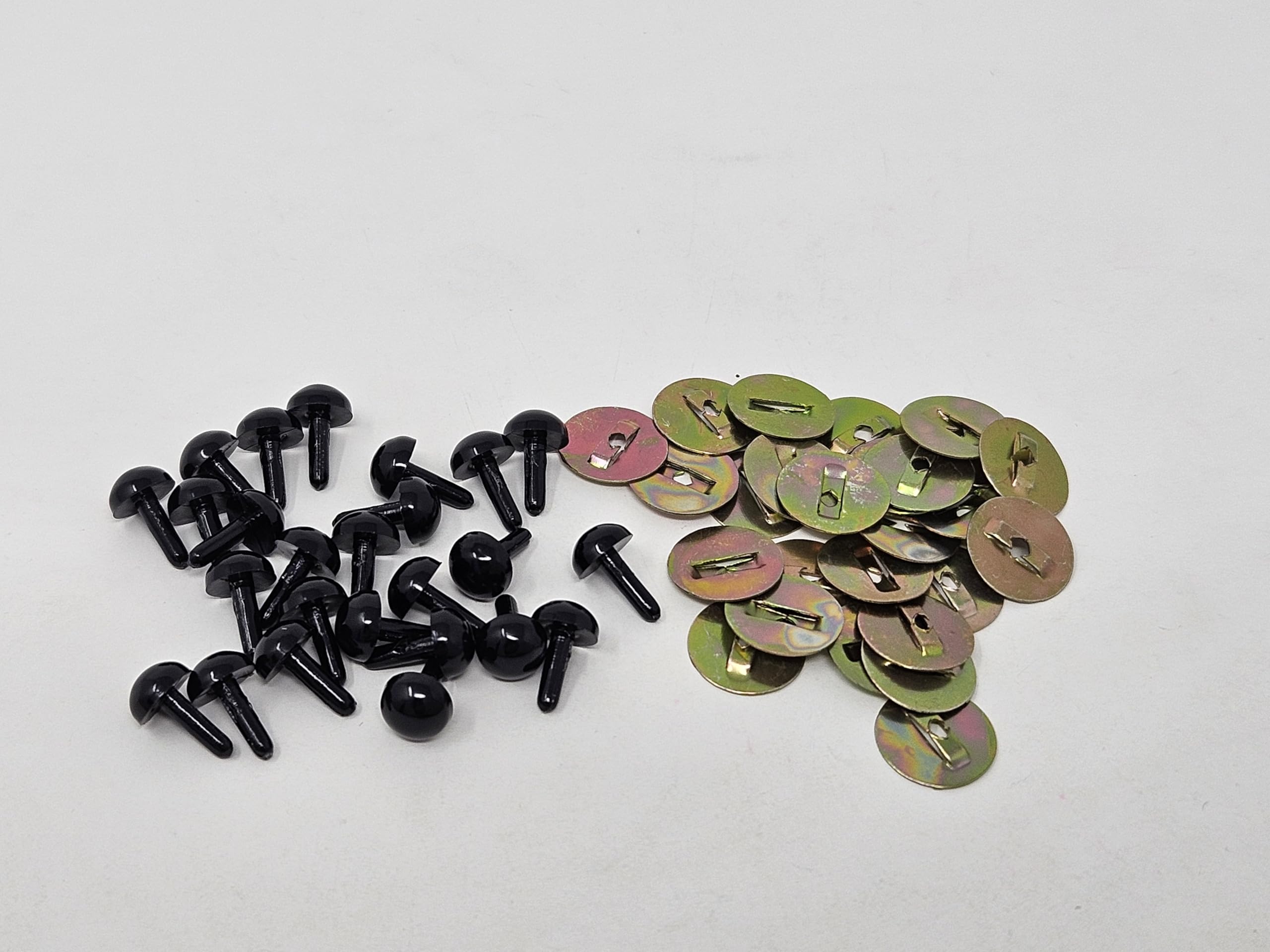 Pair of Zim's 6mm Black Half Round Plastic Safety Eyes or Noses for Craft Amigurumi Dolls or Puppets (Pack of 12)