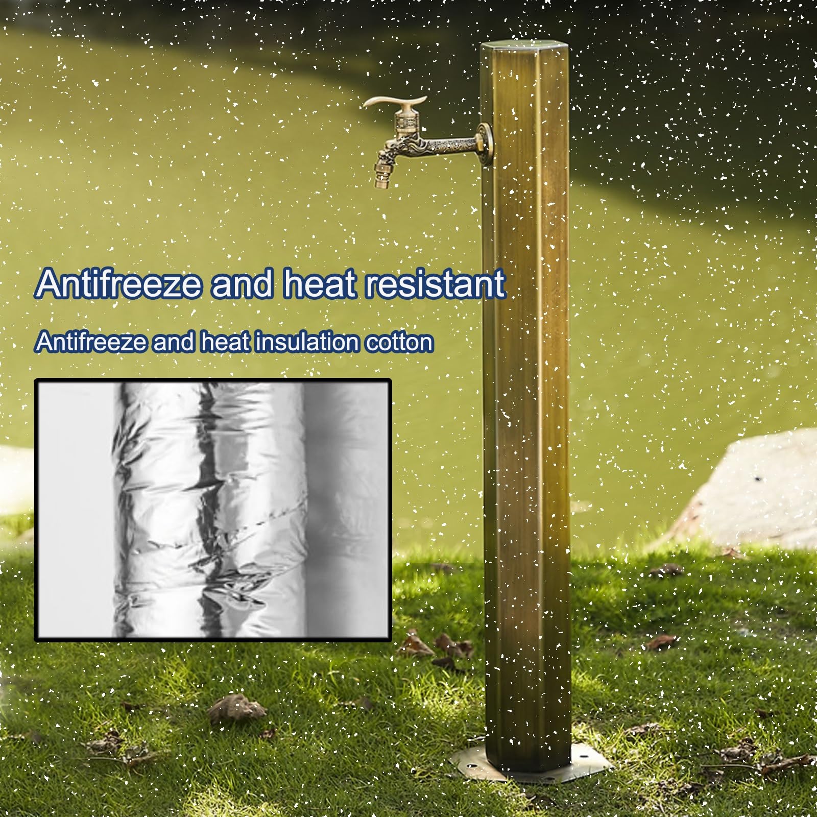 Robinet extérieur Robuste en Acier Inoxydable - Convient aux patios et aux Cours, Robinet de Jardin, Robinet sur Pied Slish, Alimentation en Eau en résine résistante aux intempéries (Marron