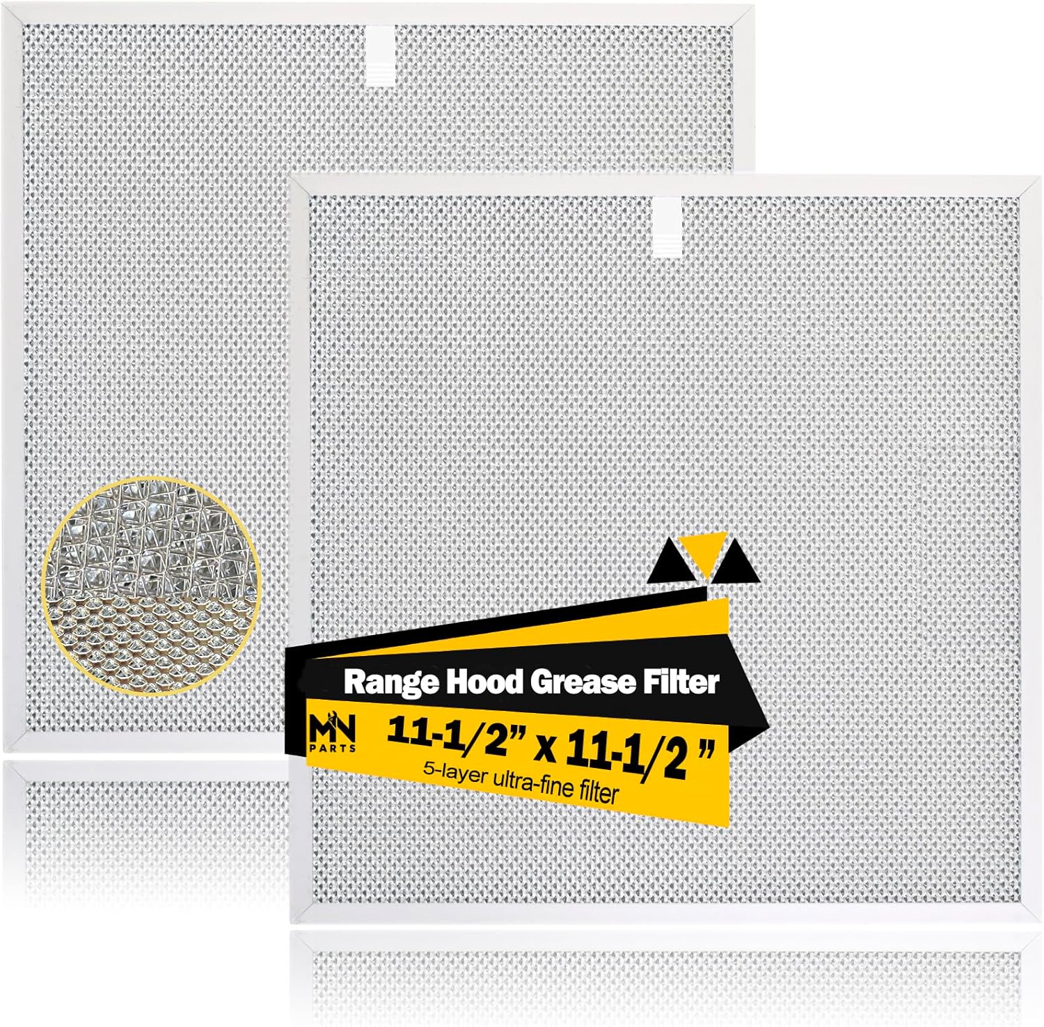 S99010467 Range hood filter 11-1/2 x 11-1/2 in kitchen exhaust fan filters Compatible with Broan Range Hood Filter BXT1 &Nutone AR1 series 99010467 Range Hood Aluminum Mesh Grease Filters 2 Pack