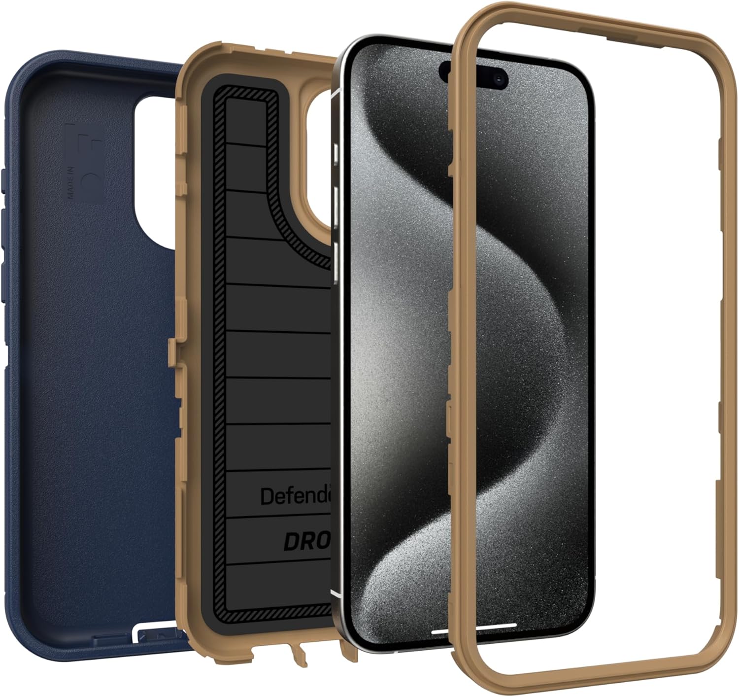 OtterBox iPhone 15 Pro Max (Only) - Defender Series Case - Blue Suede Shoes - Case Only - Screenless - Rugged & Durable - with Port Protection - Microbial Defense Protection | Only, Screenless, Rugged & Durable, with Port Protection - Image 5