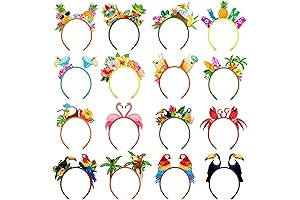 Capoda 16 Pieces Hawaiian Parrot Head Jimmy Buffett Luau Party Favors Kit