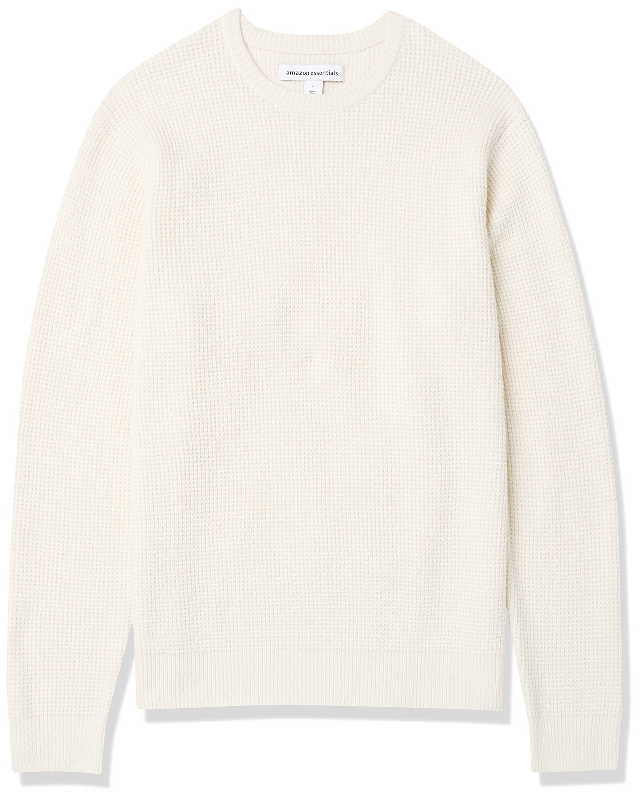 Amazon Essentials Homme Pull Ras-du-Cou, à Manches Longues, Point Gaufré, Doux Au Toucher