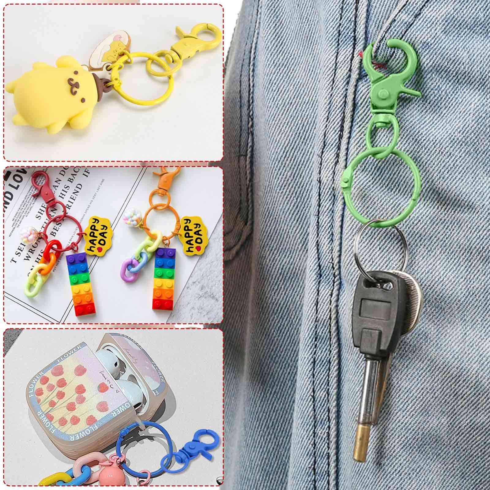 Porte-clés Anneau Avec Mousqueton - Lot De 50 Pièces - 25 Mm De Diamètre - En Acier Nickelé - Pour Loisirs Créatifs, Breloques, Bijoux