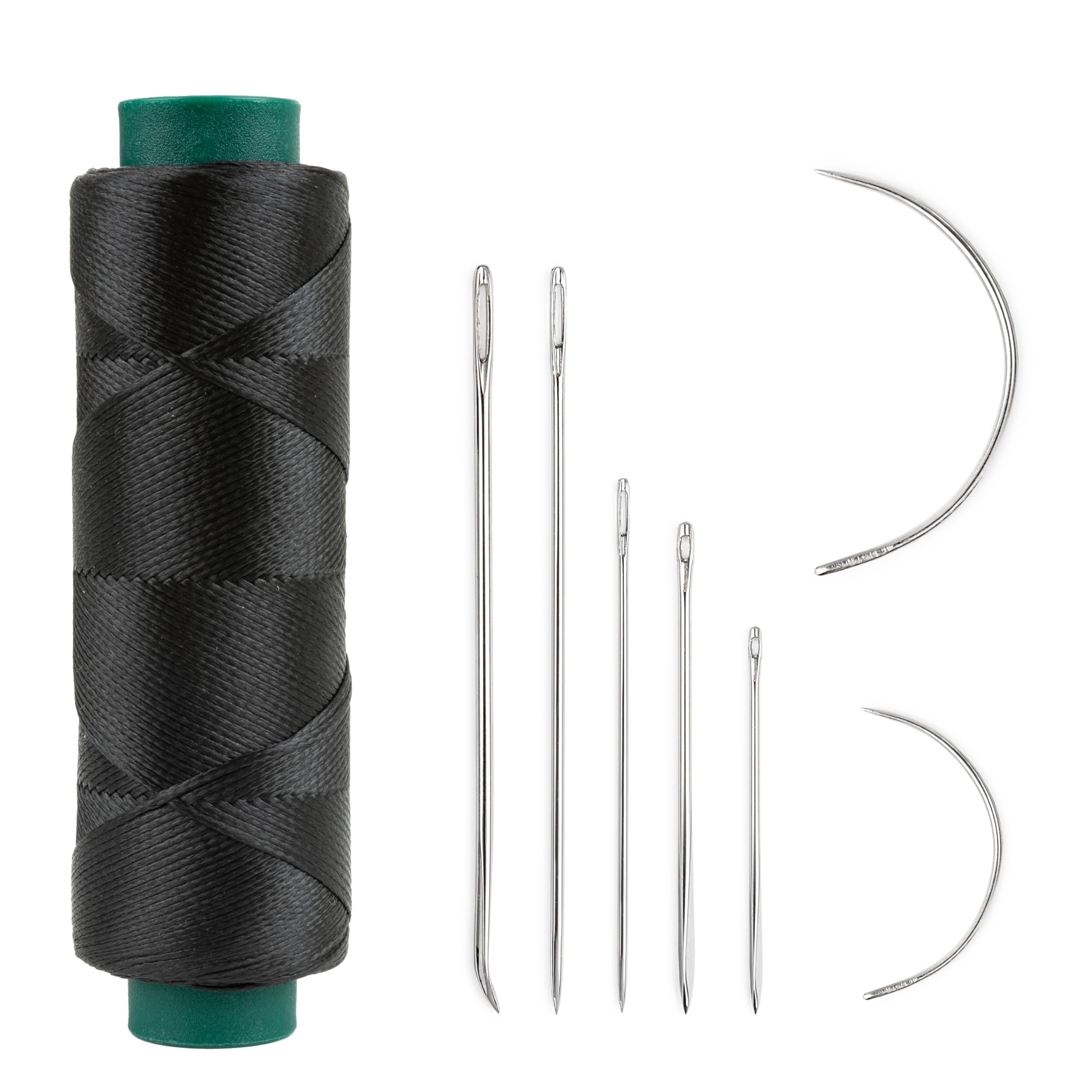 Shelver Waxed Thread with 7 piece Repair Needle Set, Strong Thread for Leather, Upholstery, Shoe, Bag, Sewing of Heavy Fabrics