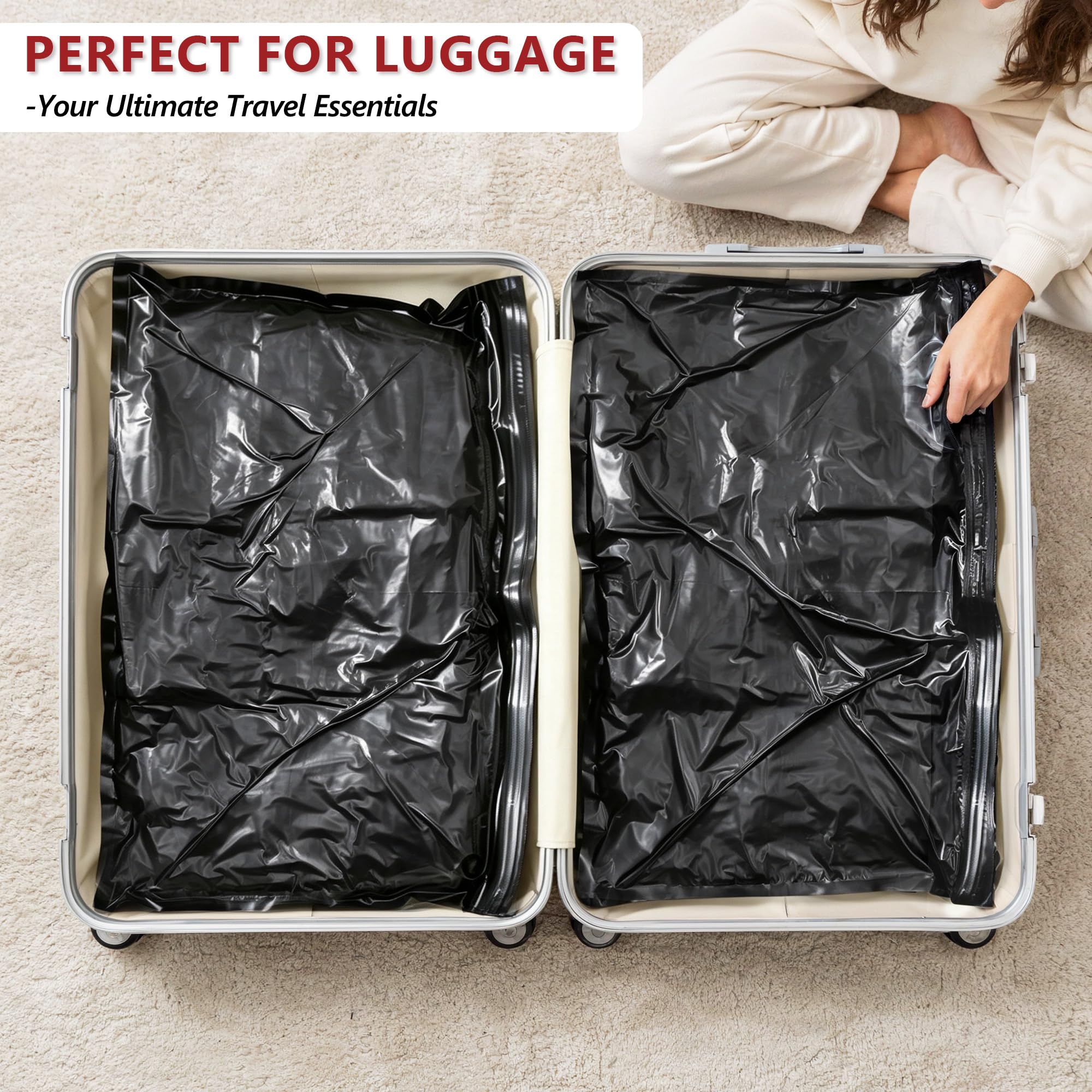 Travel Vacuum Bags for Clothing with Cordless Pump 18 Combo, Black view 8