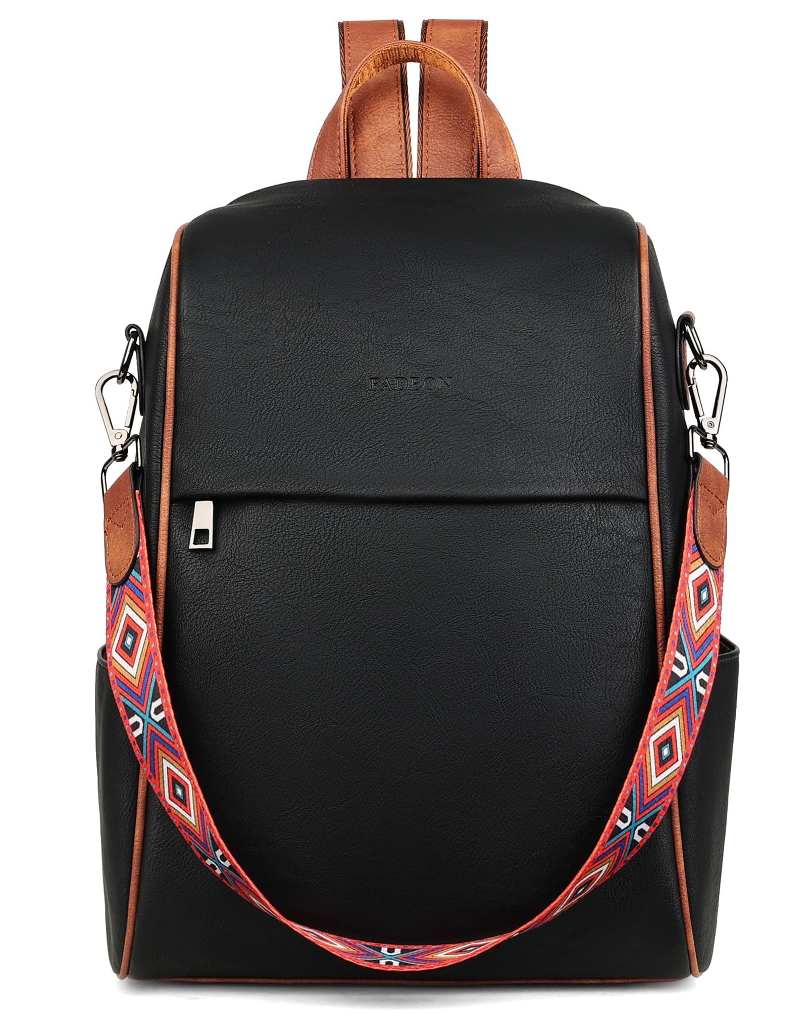 FADEON Anti Theft Backpack for Women Faux Leather Backpack Purse, Back Opening Small Backpack Fashion Travel Bag Clearance