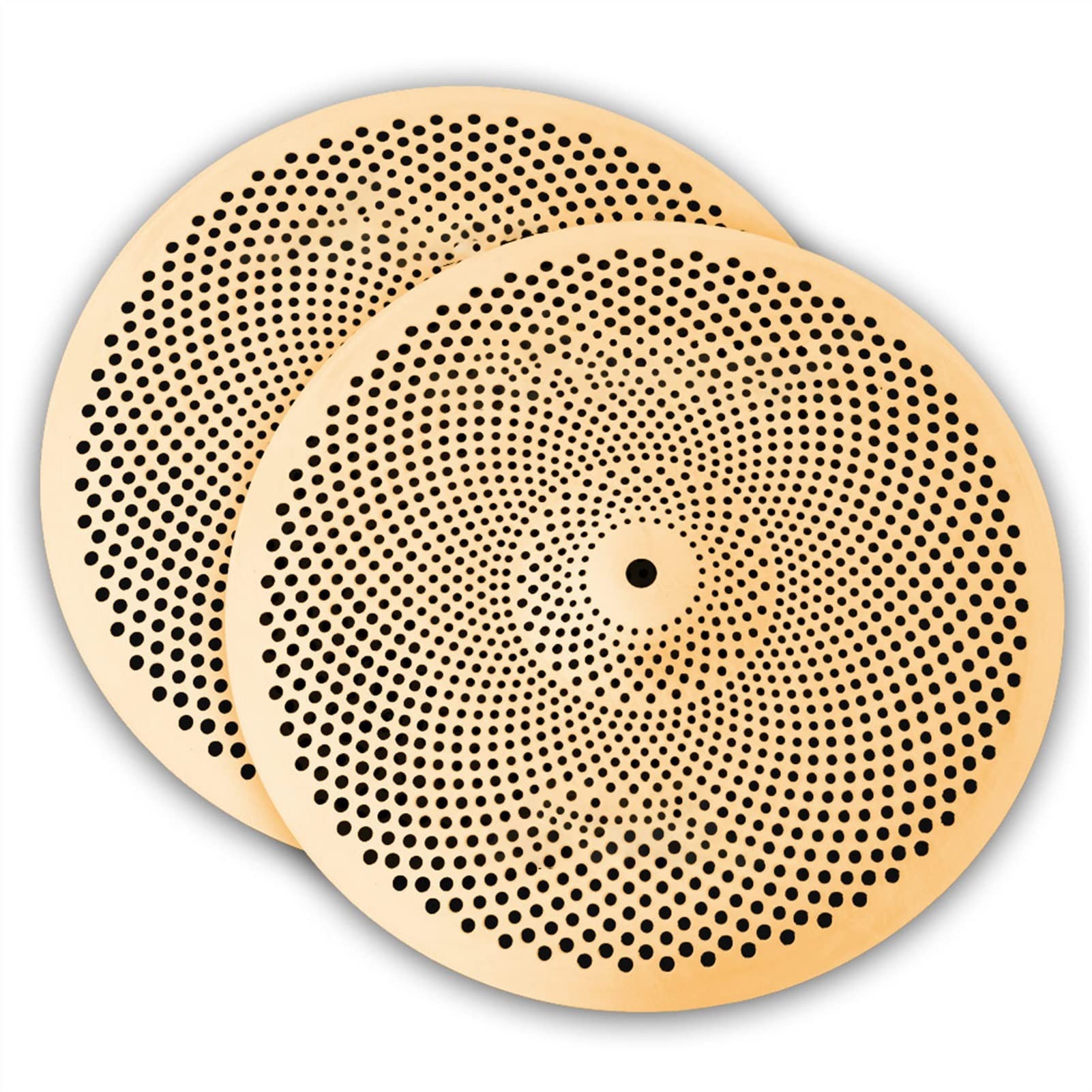 platillos Platillos Mudos Bajo Volumen 13" Hihat para Bateristas Platillos De Práctica (Color : Golden)