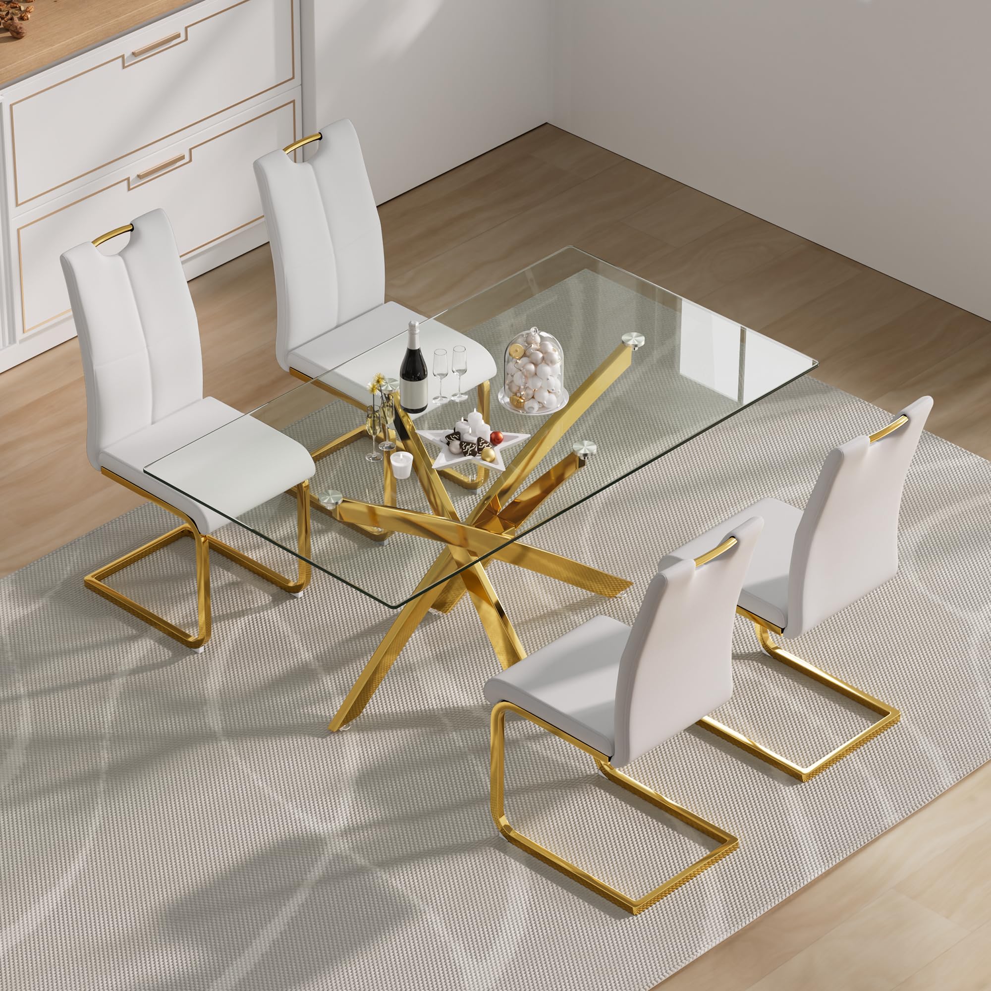 MJ 583 ガラスダイニング3点セット Glass dining
